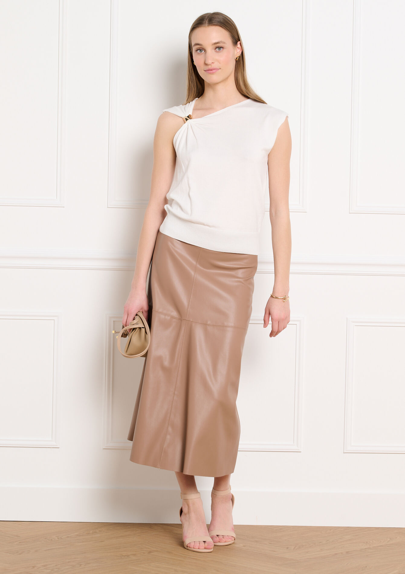 Asymmetrische gebreide top - OFFWHITE - 04007286_1001