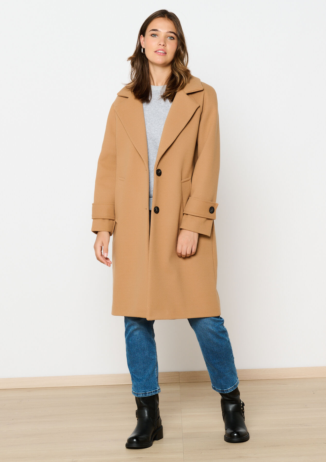 Manteau mi-long - CAMEL GINGER - 23000713_3831