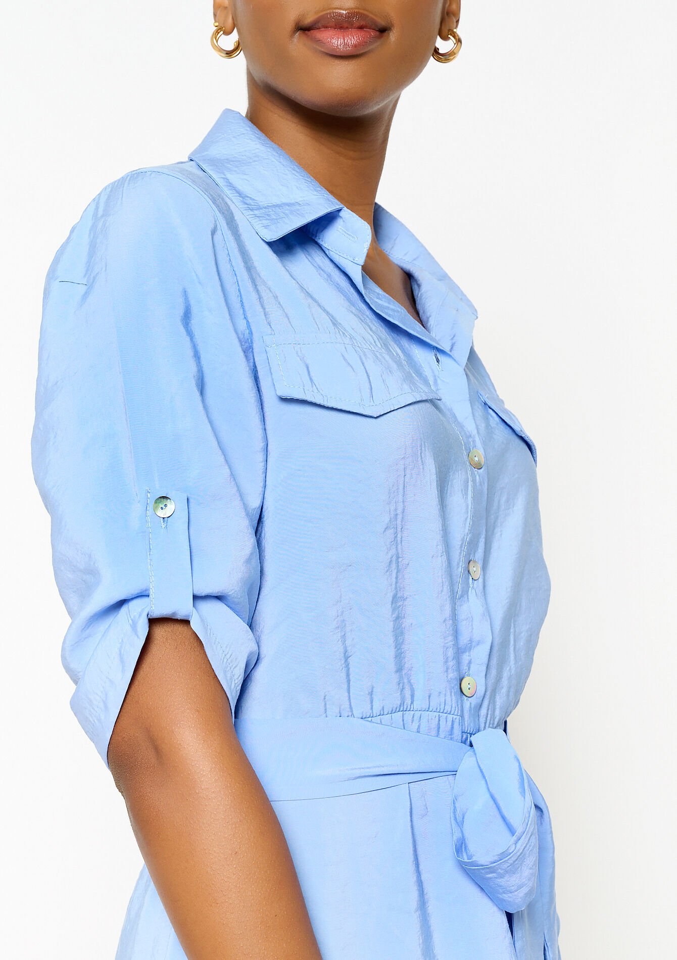 Midi hemdjurk, Midi hemdjurk - BLUE PASTEL - 08602323_3003