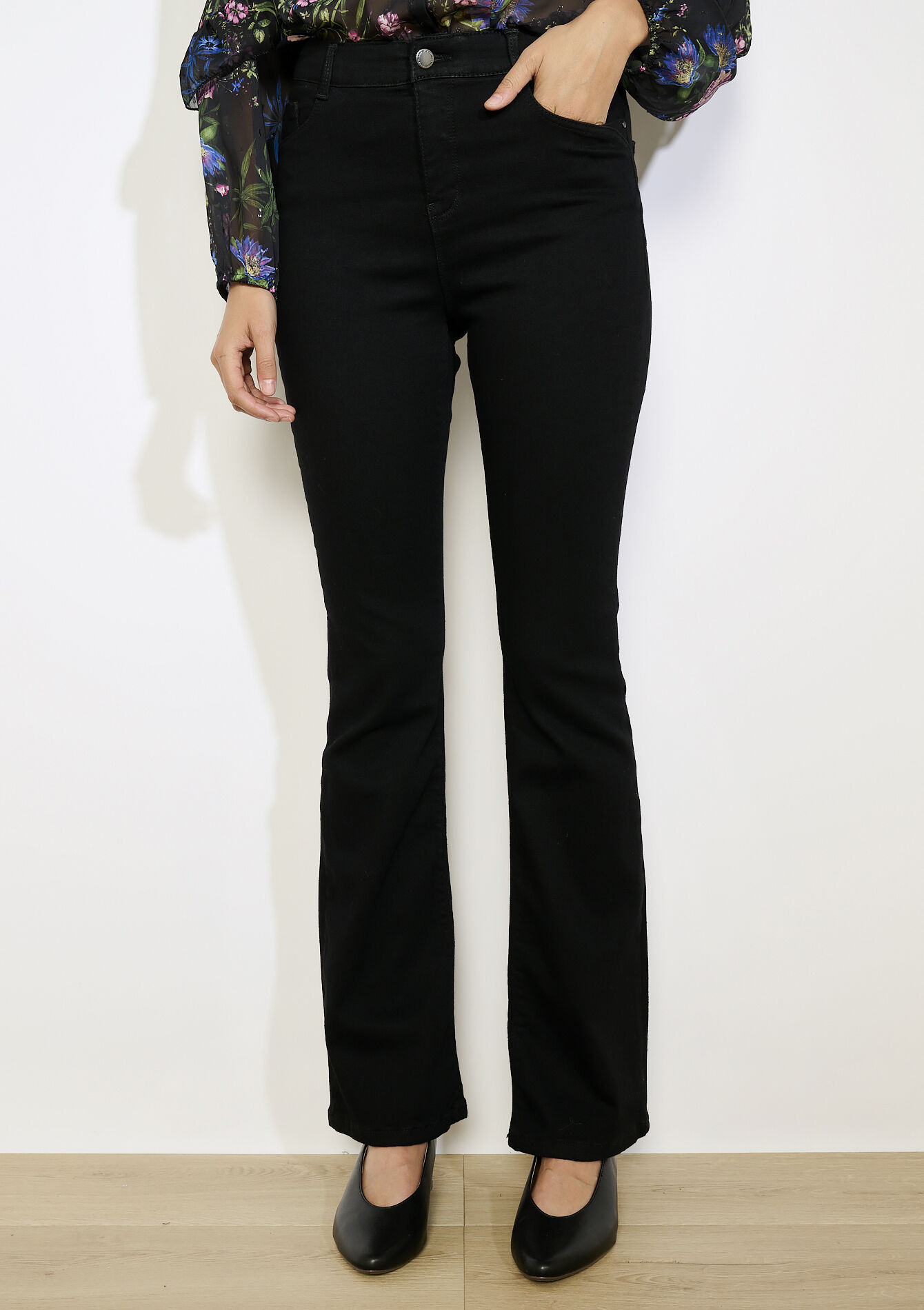 Bootcut jeans hoge taille, Bootcut jeans hoge taille - BLACK - 22000616_1119