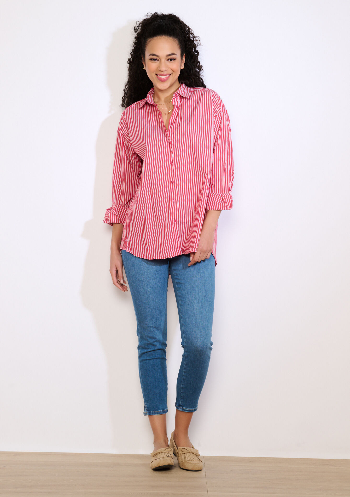 Gestreept katoenen hemd - RED PAPRIKA - 05703031_1293