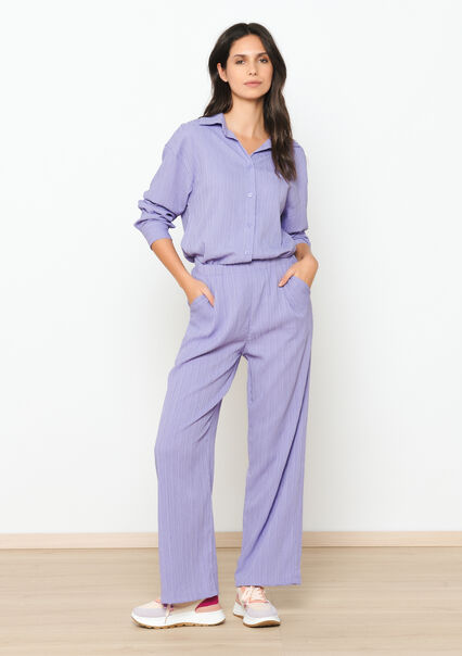 Textured trousers - LILAC BRIGHT - 06600841_2578