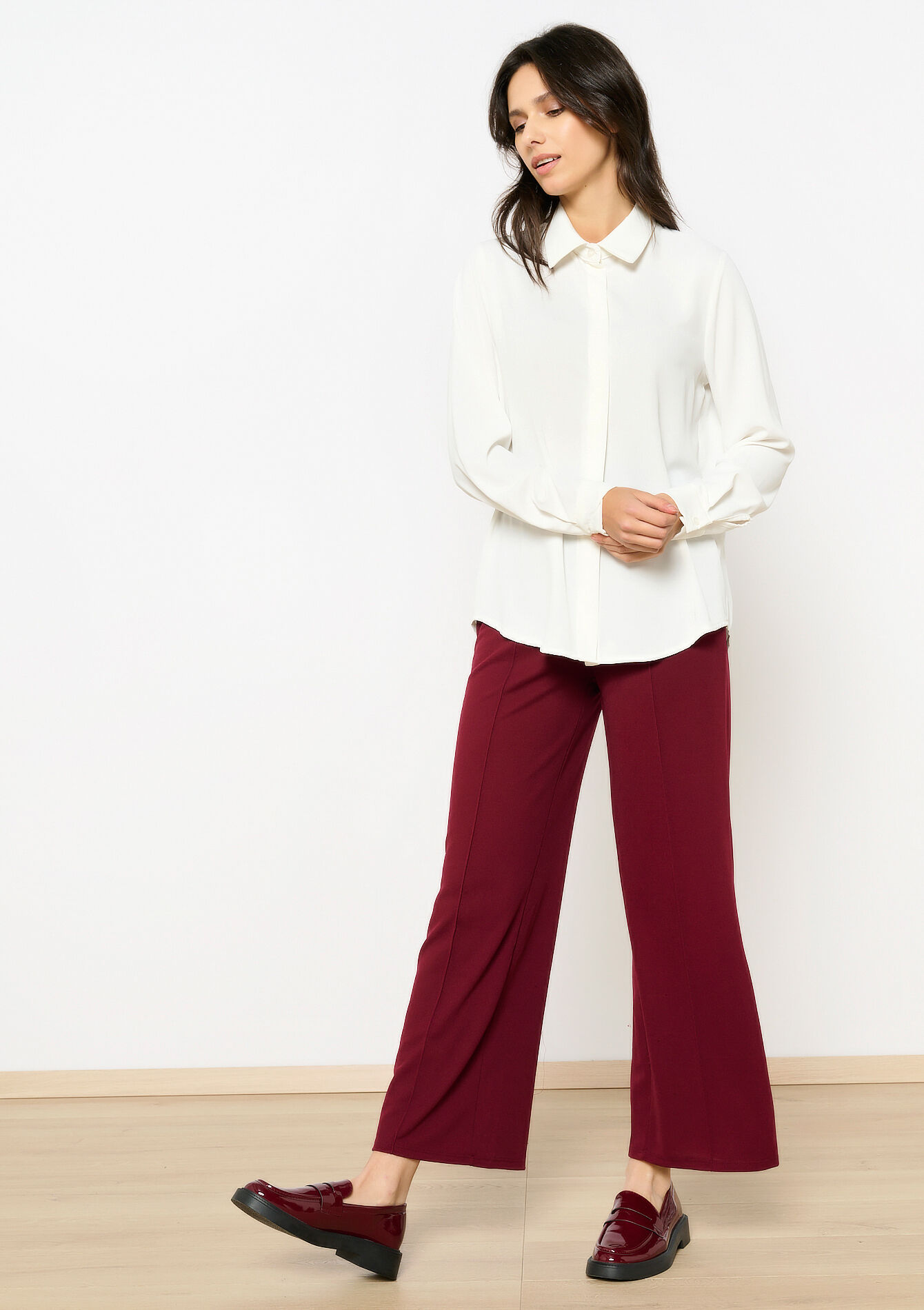 Chemise avec patte de boutonnage cachée, Chemise avec patte de boutonnage cachée - OPTICAL WHITE - 05702735_1019