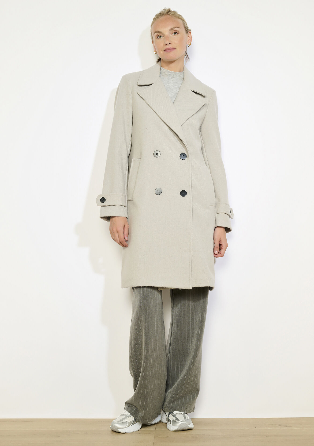 Structured double-breasted coat, Structured double-breasted coat, , hi-res