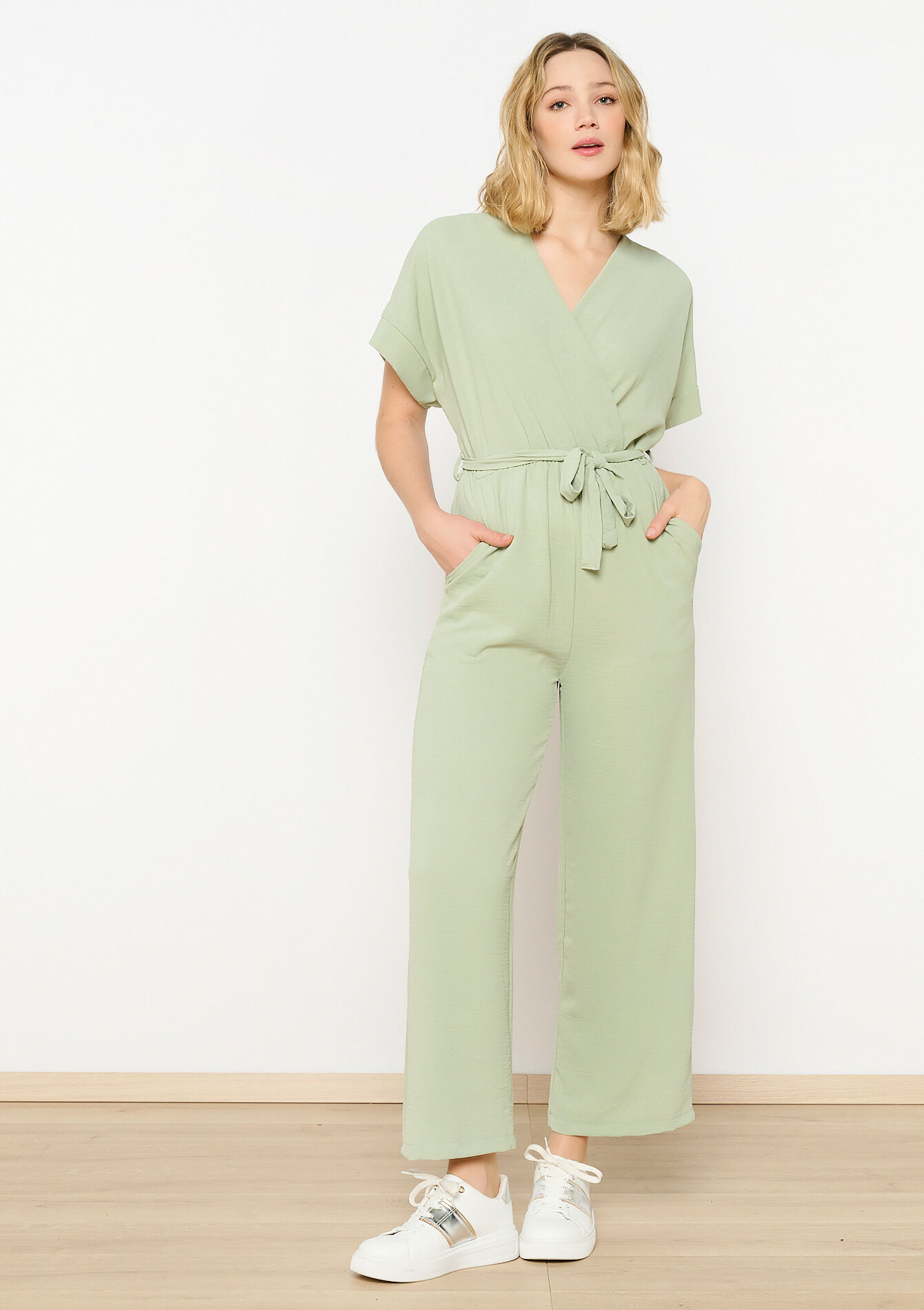 Jumpsuit met kimono-effect, Jumpsuit met kimono-effect - KHAKI MINT - 06004483_2542