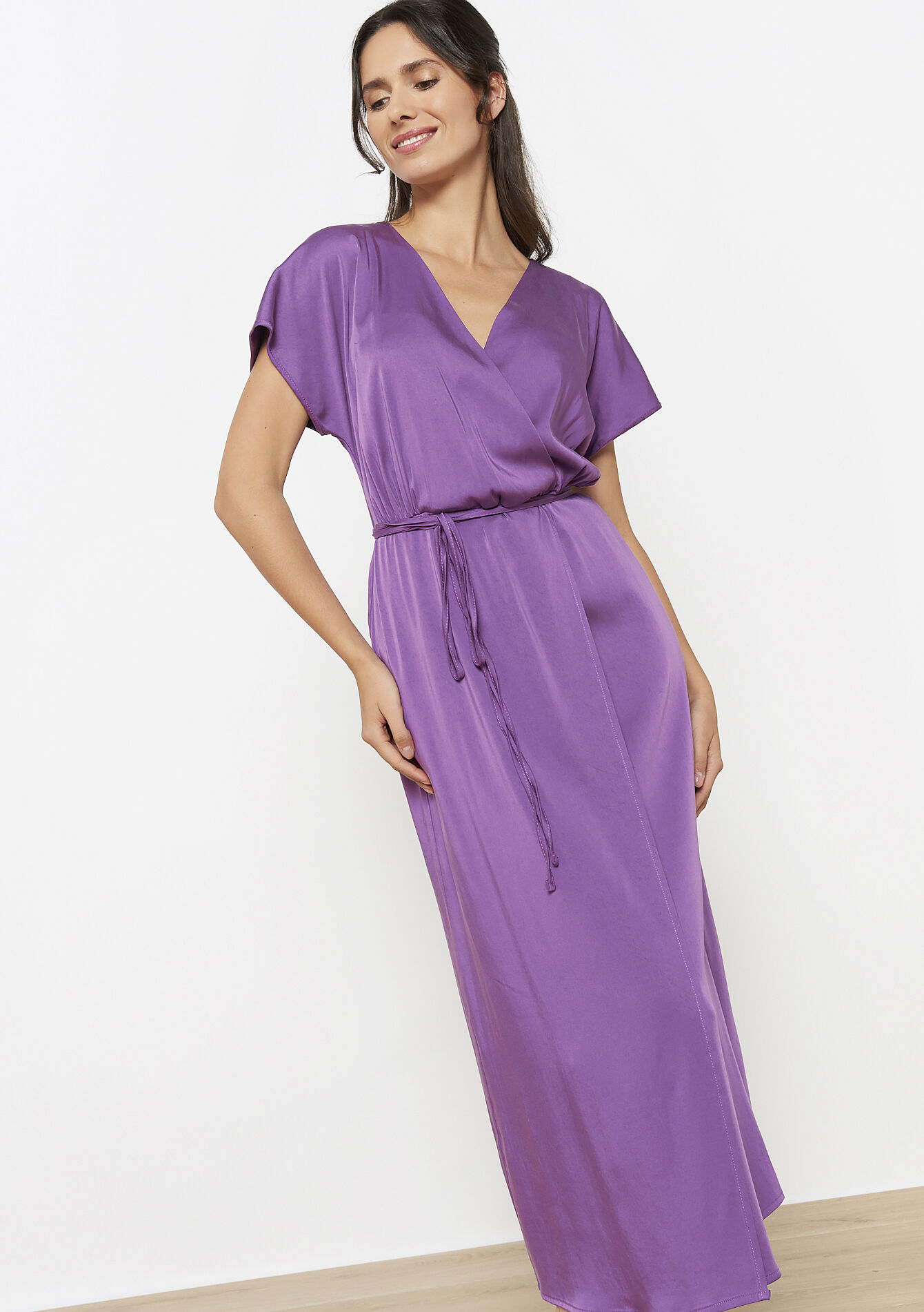 Midi-jurk met overslag - VIOLINE - 08104029_2576