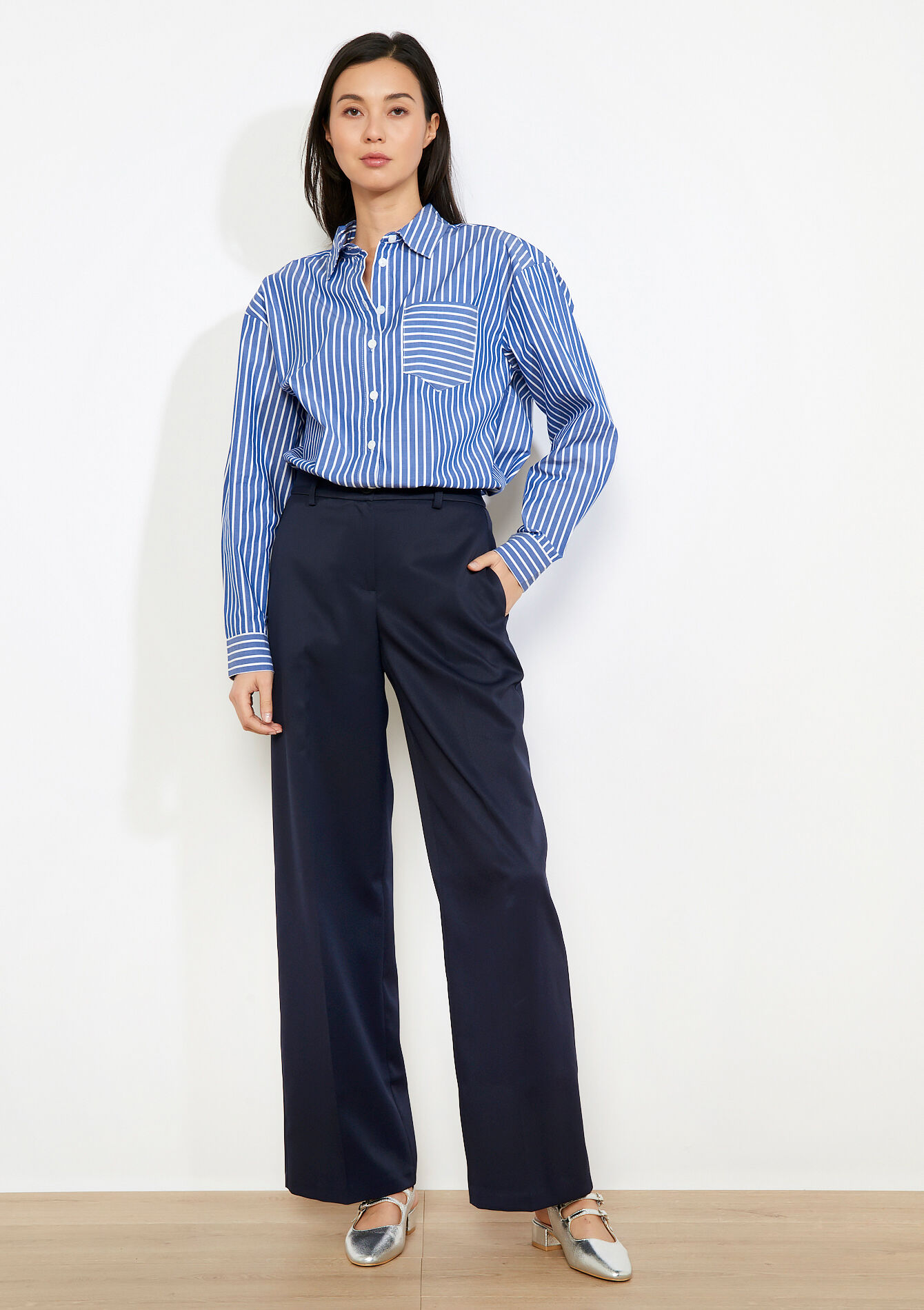 Rechte tailleurbroek - NAVY BASIC - 06601102_2723