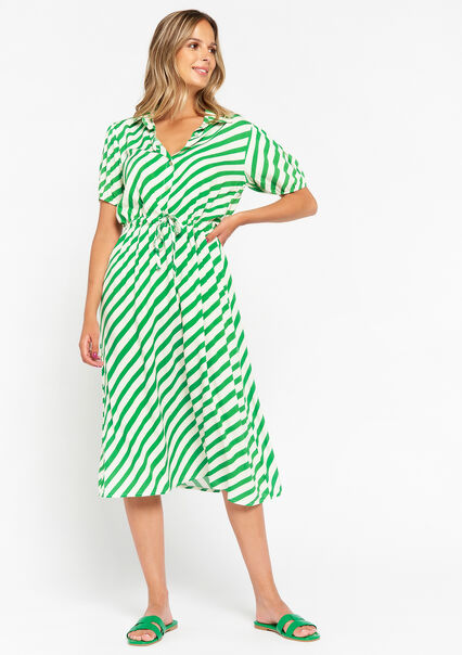 Shirt dress with stripes - GREEN APPLE  - 08602061_1783