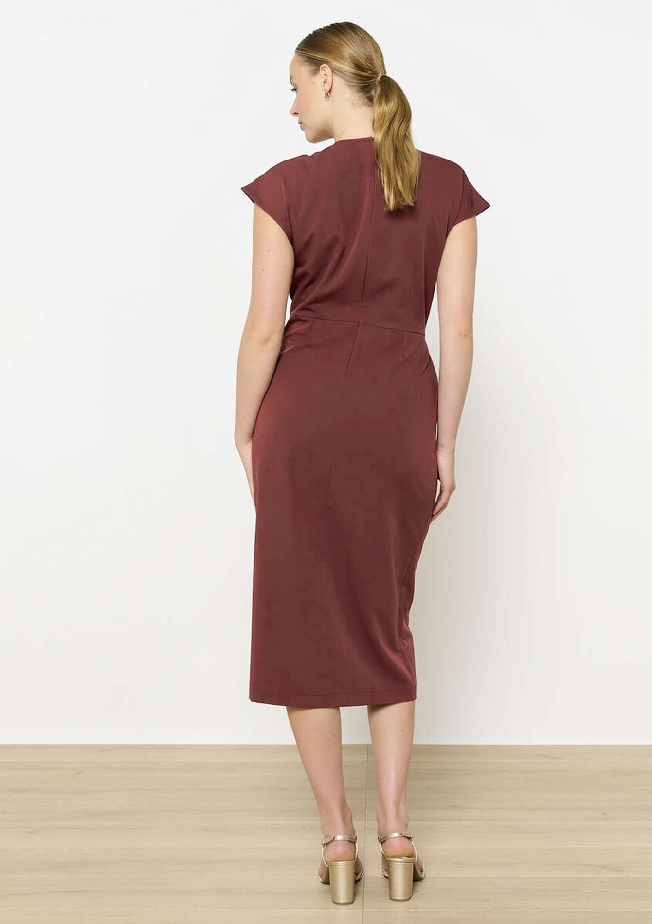Midi wrap dress, Midi wrap dress - TERRACOTTA - 08104101_5303