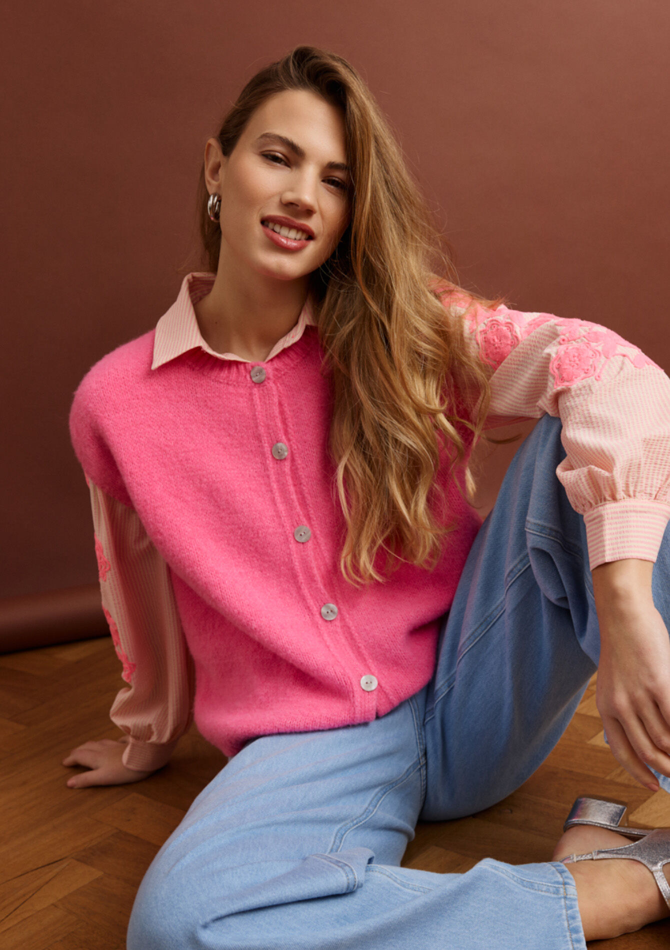 Gilet sans manches texturé, , back