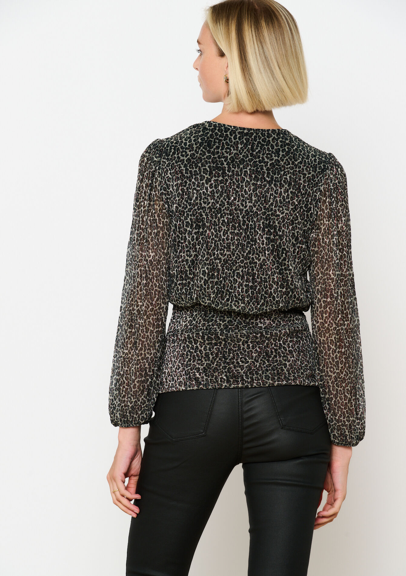 Wrap top with leopard print - COPPER - 02400317