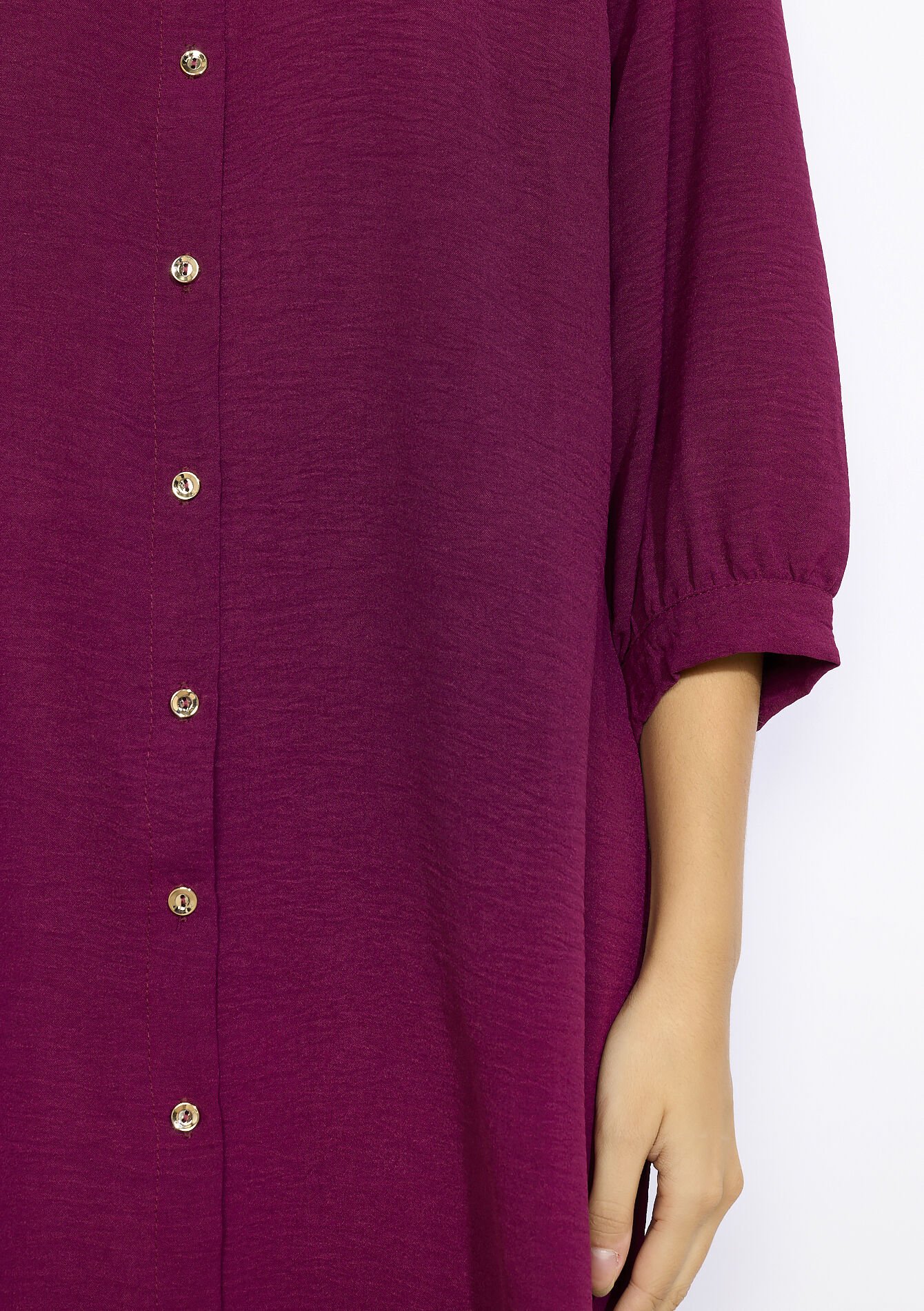 Oversized overhemdjurk, Oversized overhemdjurk - AUBERGINE - 08104338_1537