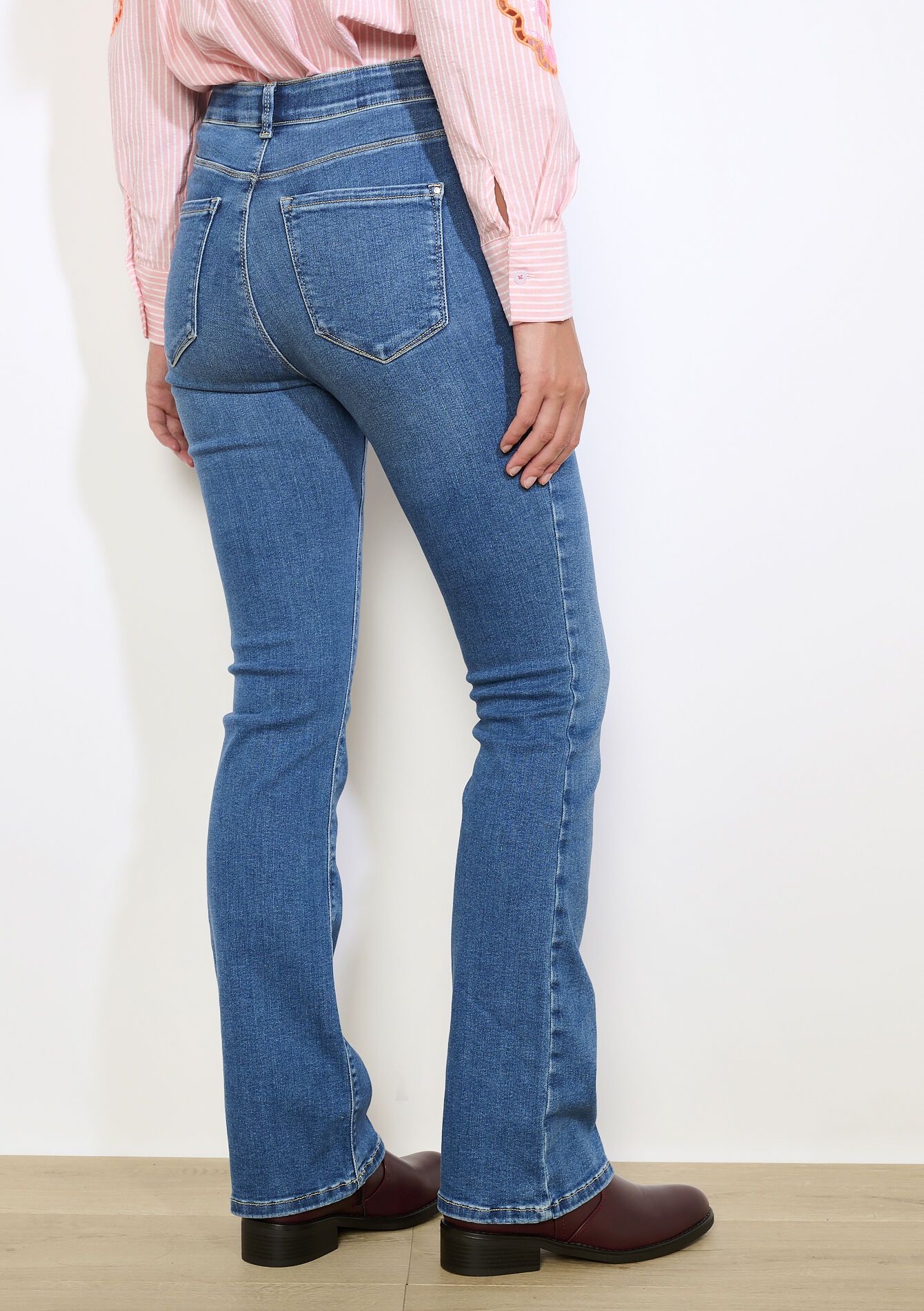 Bootcut jeans hoge taille, Bootcut jeans hoge taille - MEDIUM BLUE - 22000616_0500