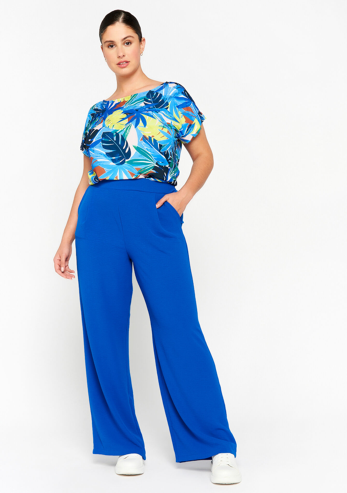 Pantalon évasé, Pantalon évasé - ELECTRIC BLUE - 06600732_1619
