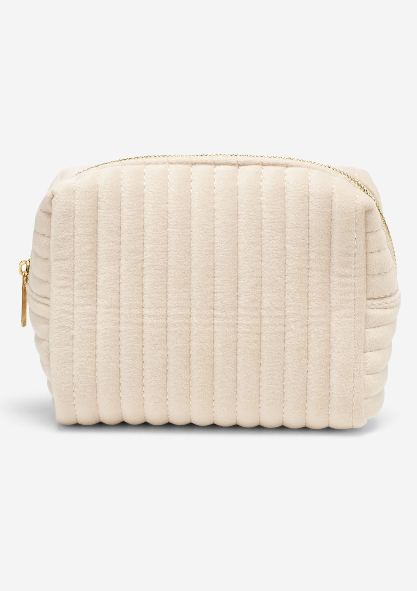 Gewatteerde velvet pouch, , back