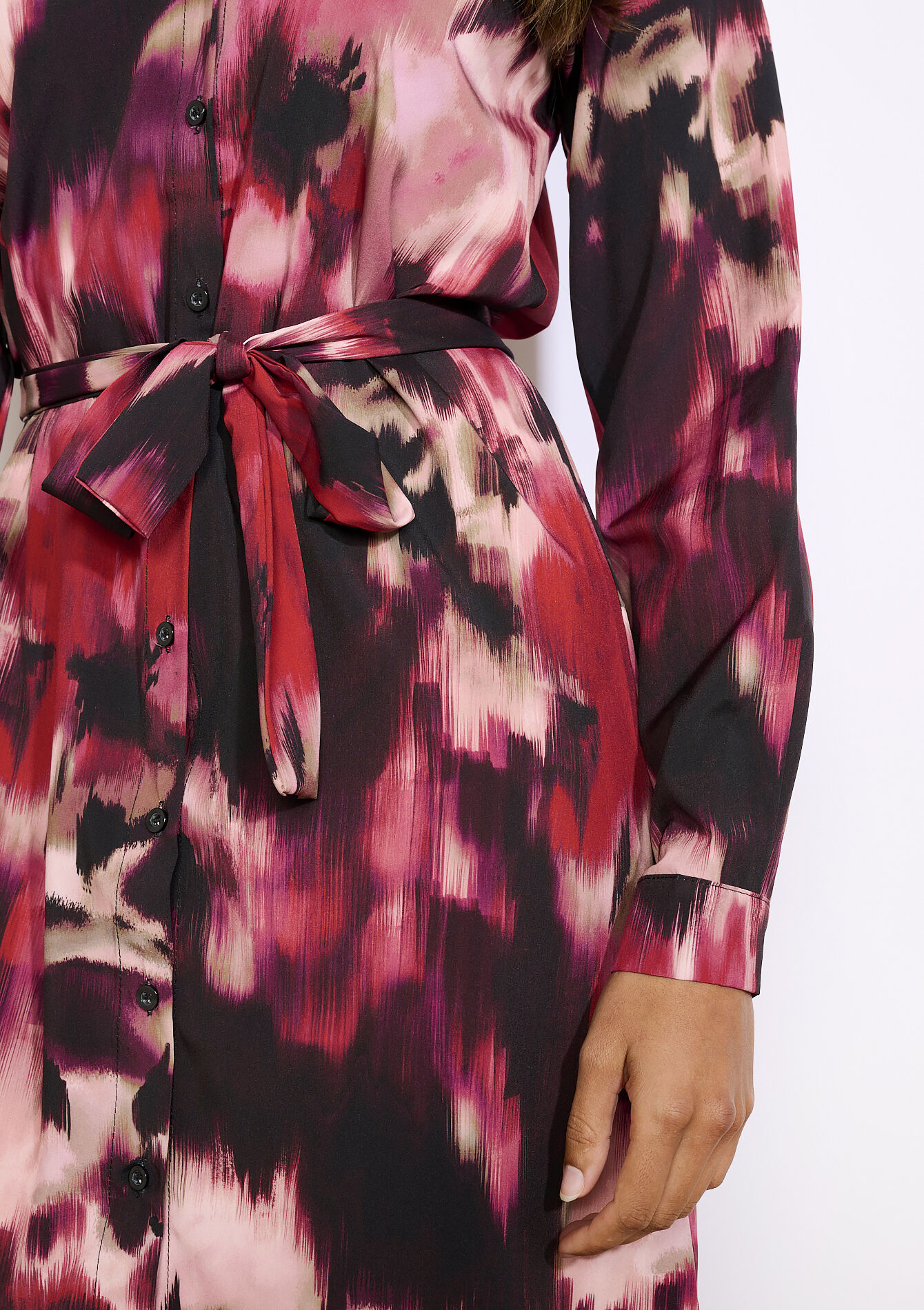 Vloeiende overhemdjurk, Vloeiende overhemdjurk - BORDEAU WINE - 08104401_1467