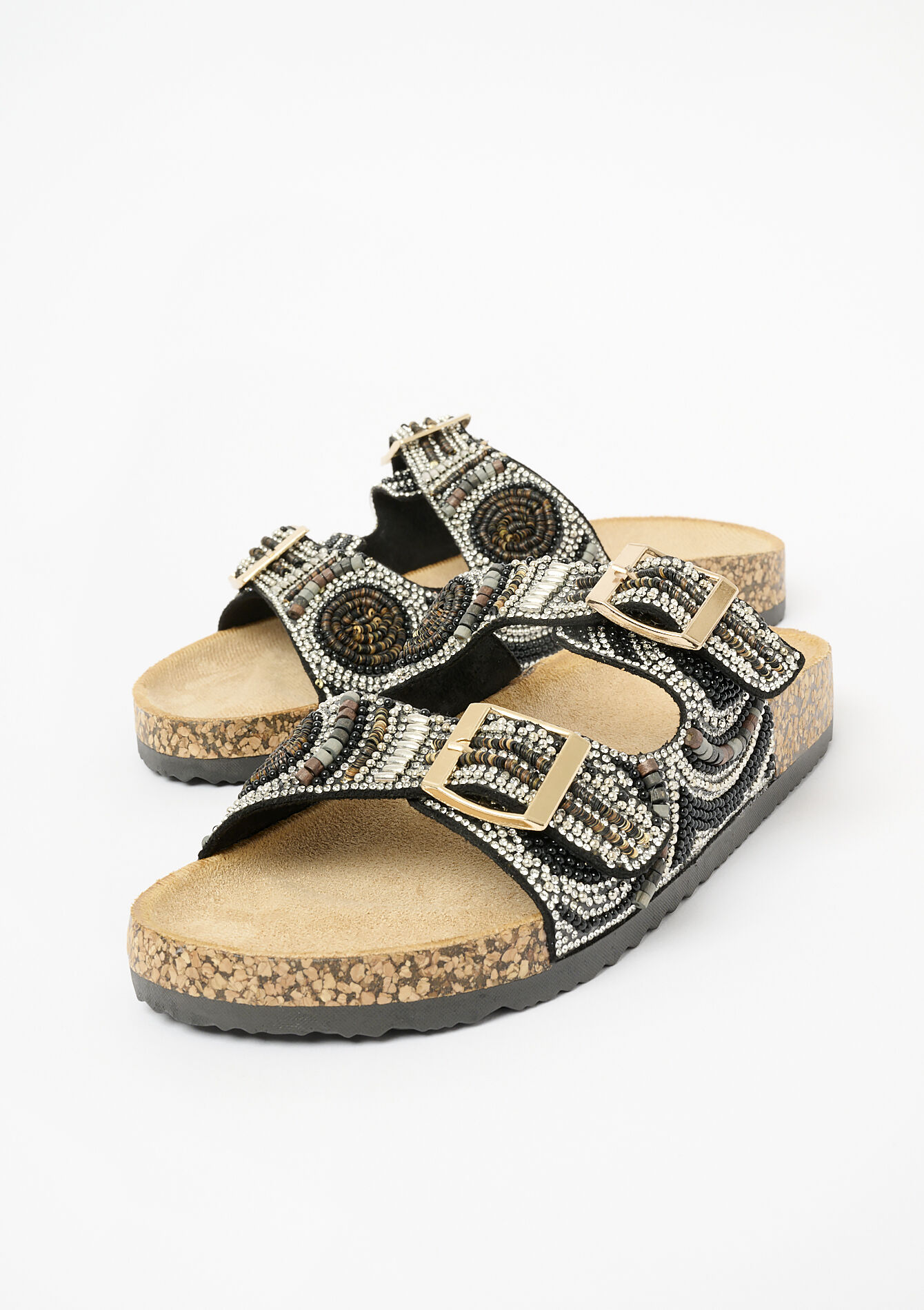 Sandalen met kraaltjes, Sandalen met kraaltjes - BLACK - 13000745_1119