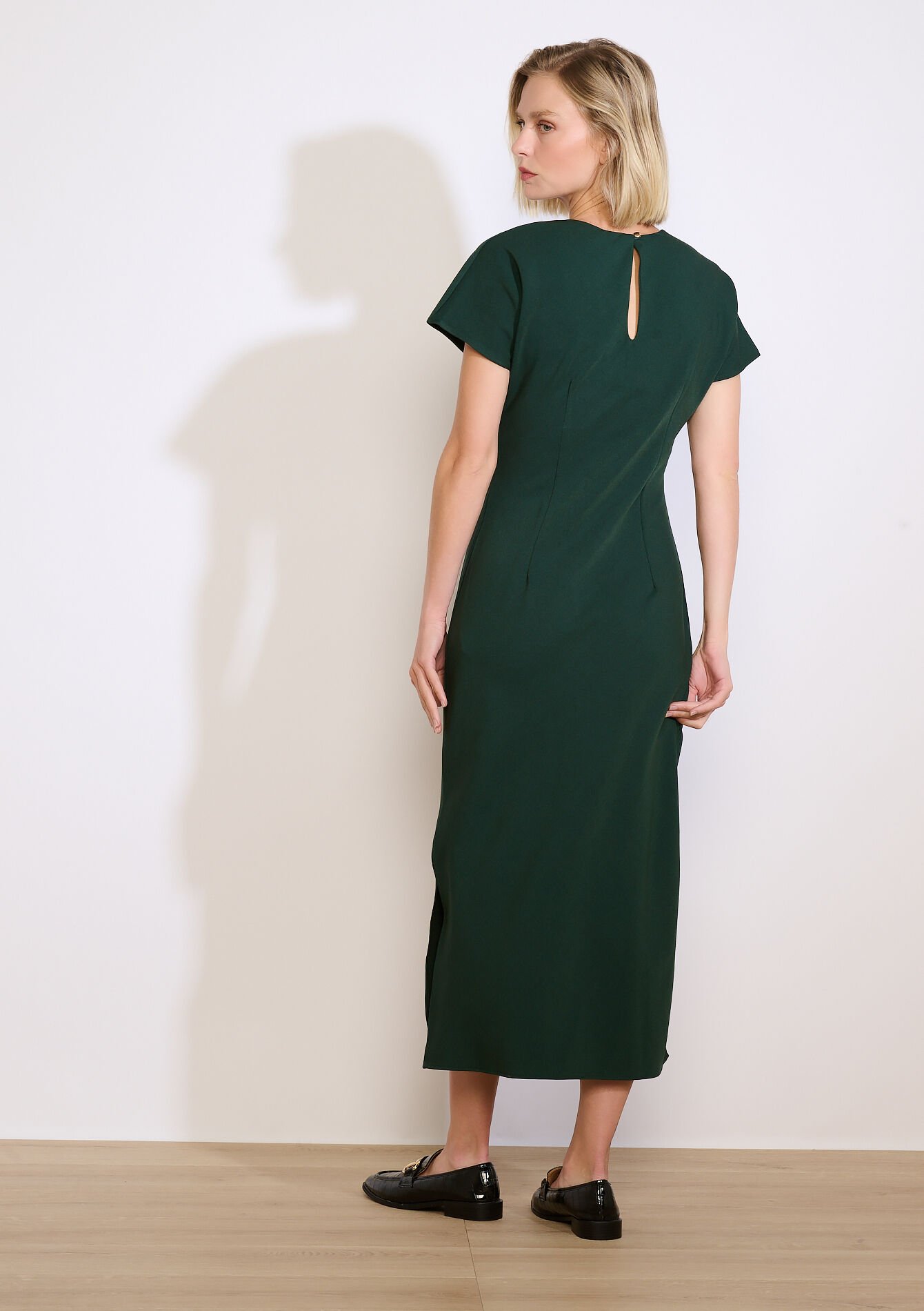 Midi-jurk met zijstrik, Midi-jurk met zijstrik - GREEN FOREST - 08104277_4624