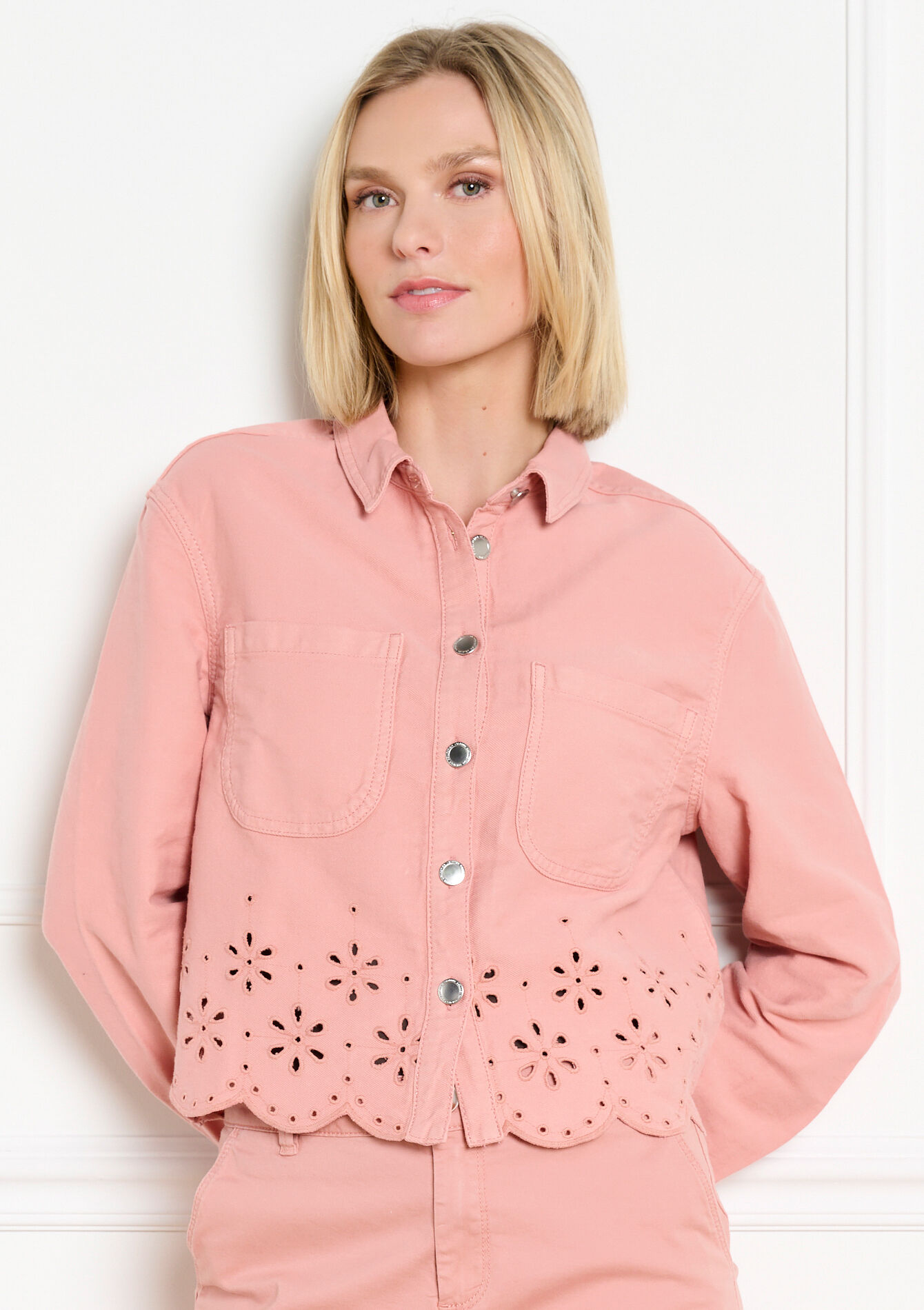 Broderie anglaise jacket - COSMETIC PINK - 09101120_5733