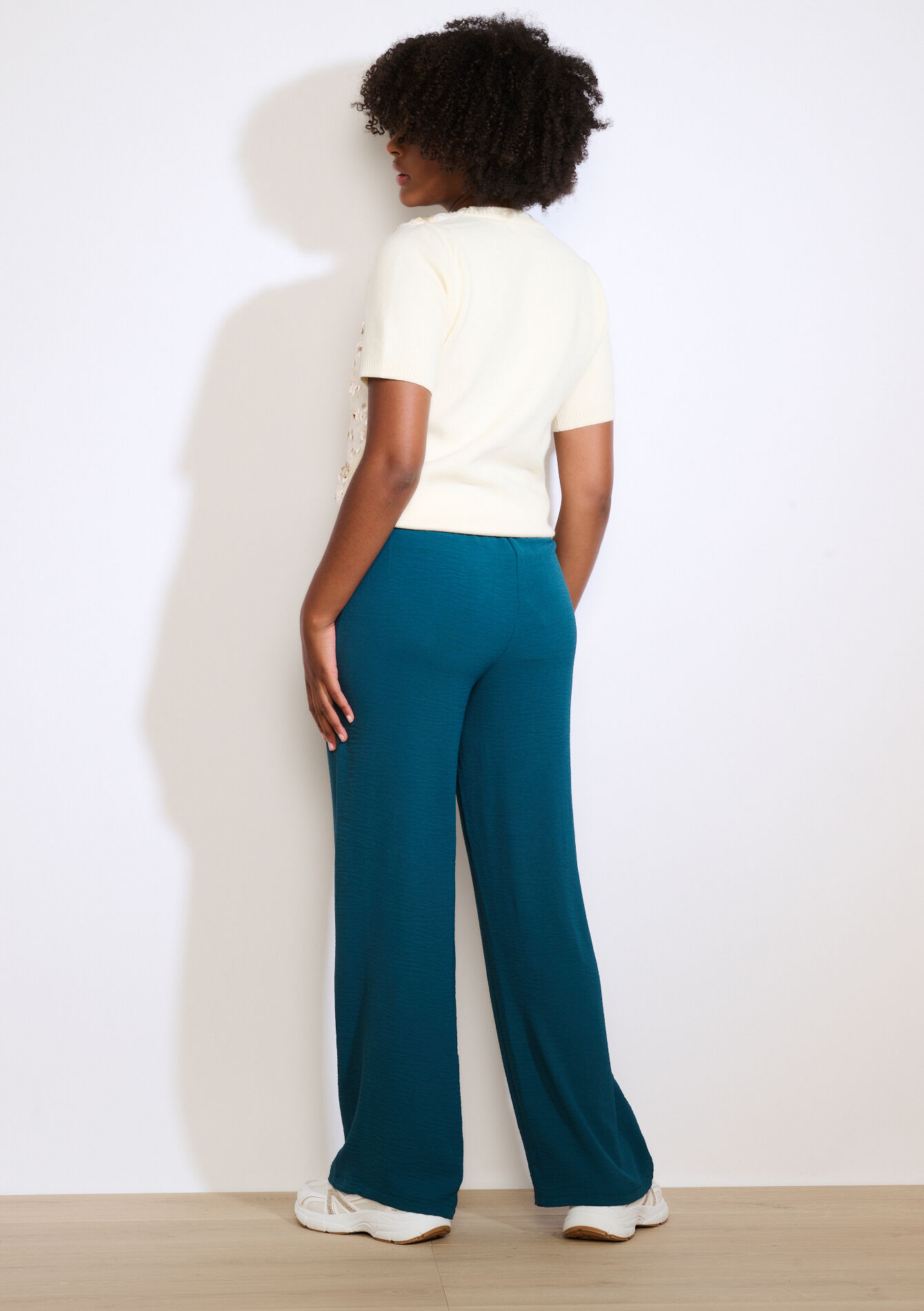 Wijde vloeiende broek, Wijde vloeiende broek - GREEN EMERALD - 06601025_4511