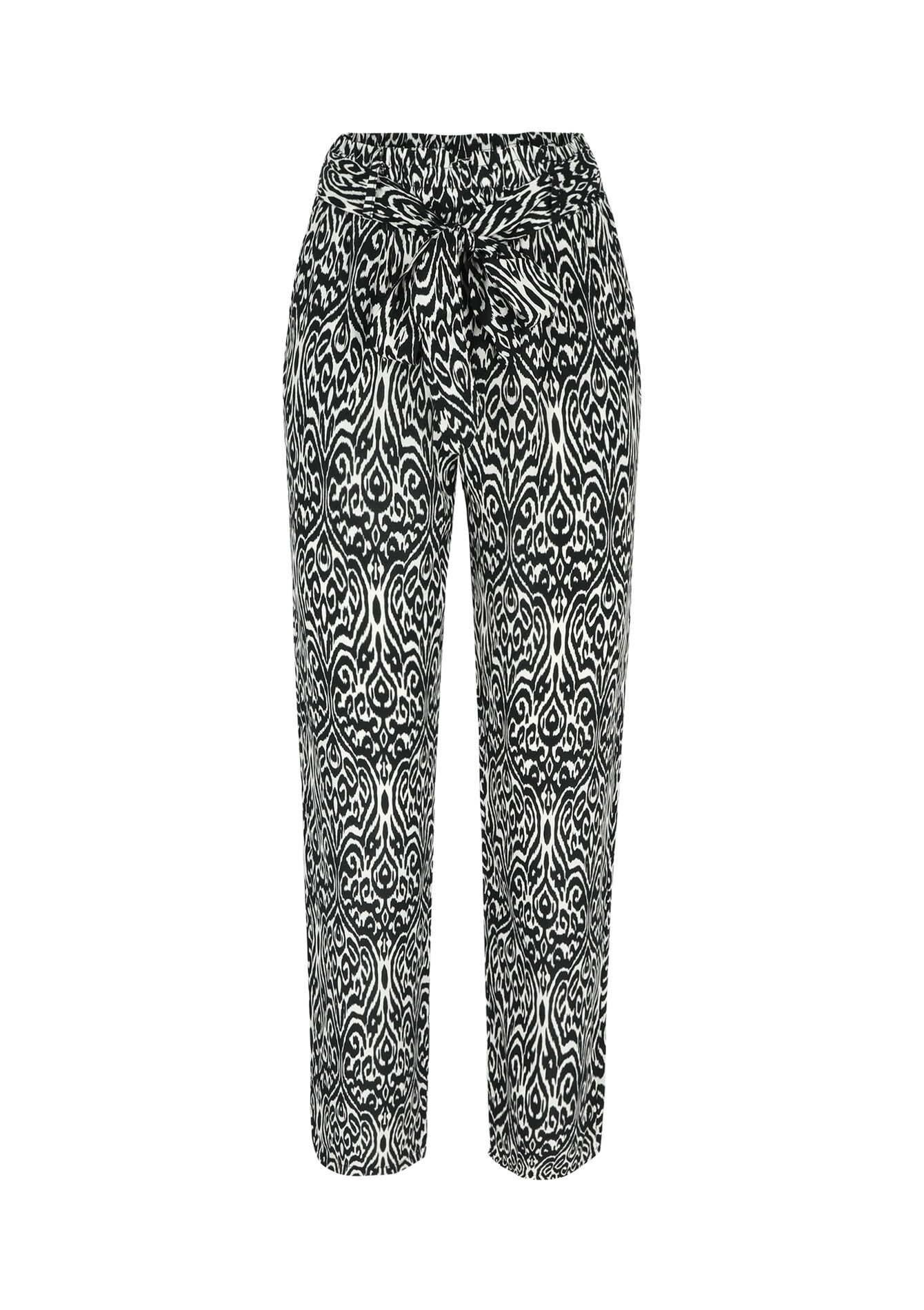 Cigarette broek met ikatprint, Cigarette broek met ikatprint - BLACK - 1104616