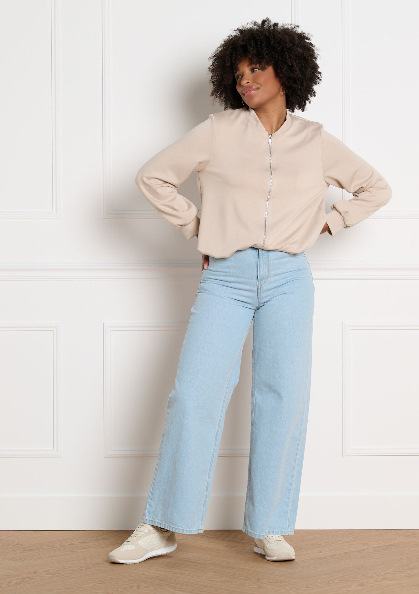 Soepele jas met rits - LT BEIGE - 15100432_2527