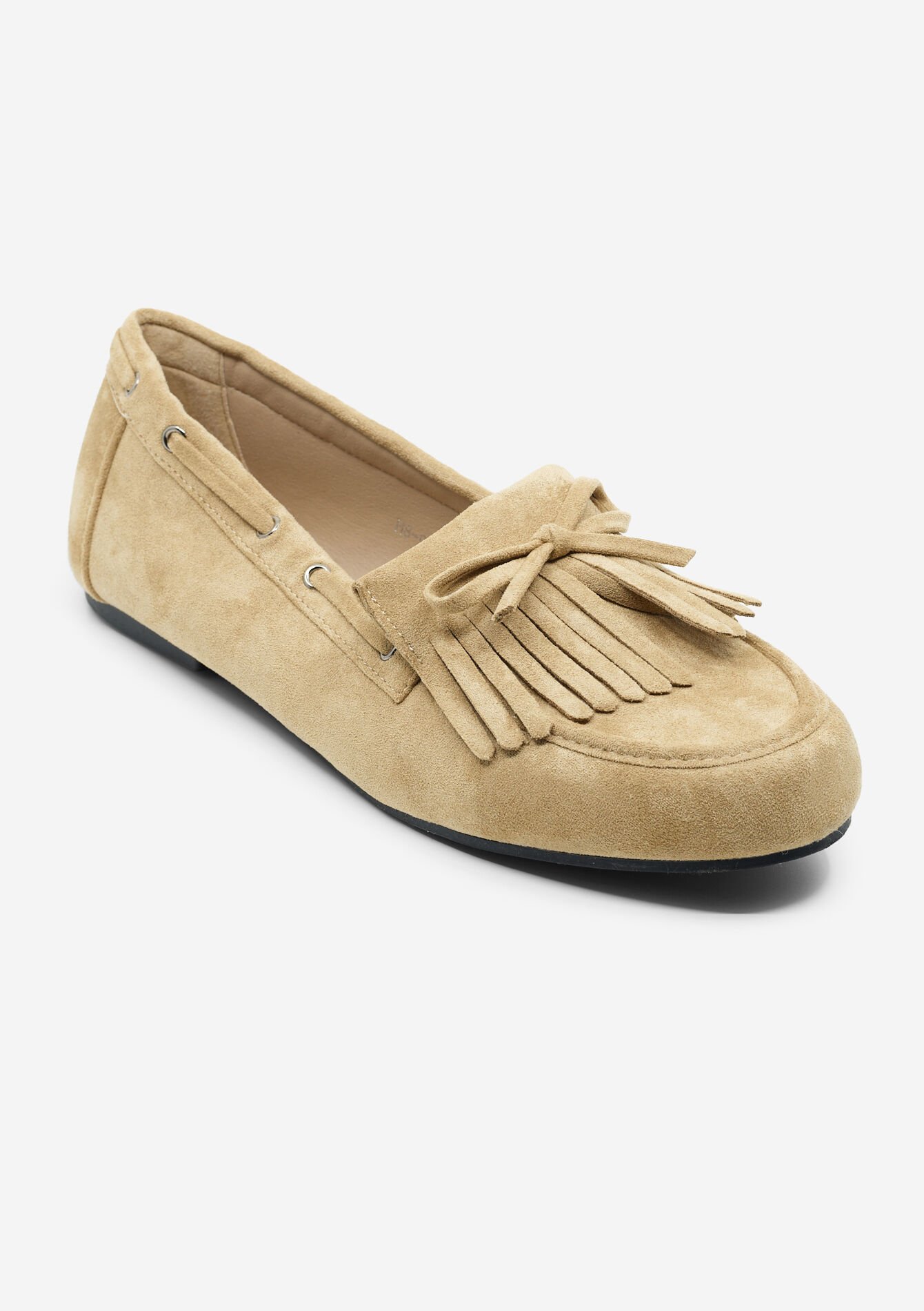 Loafer met franjes van suède - BEIGE SAND - 13200067_1940