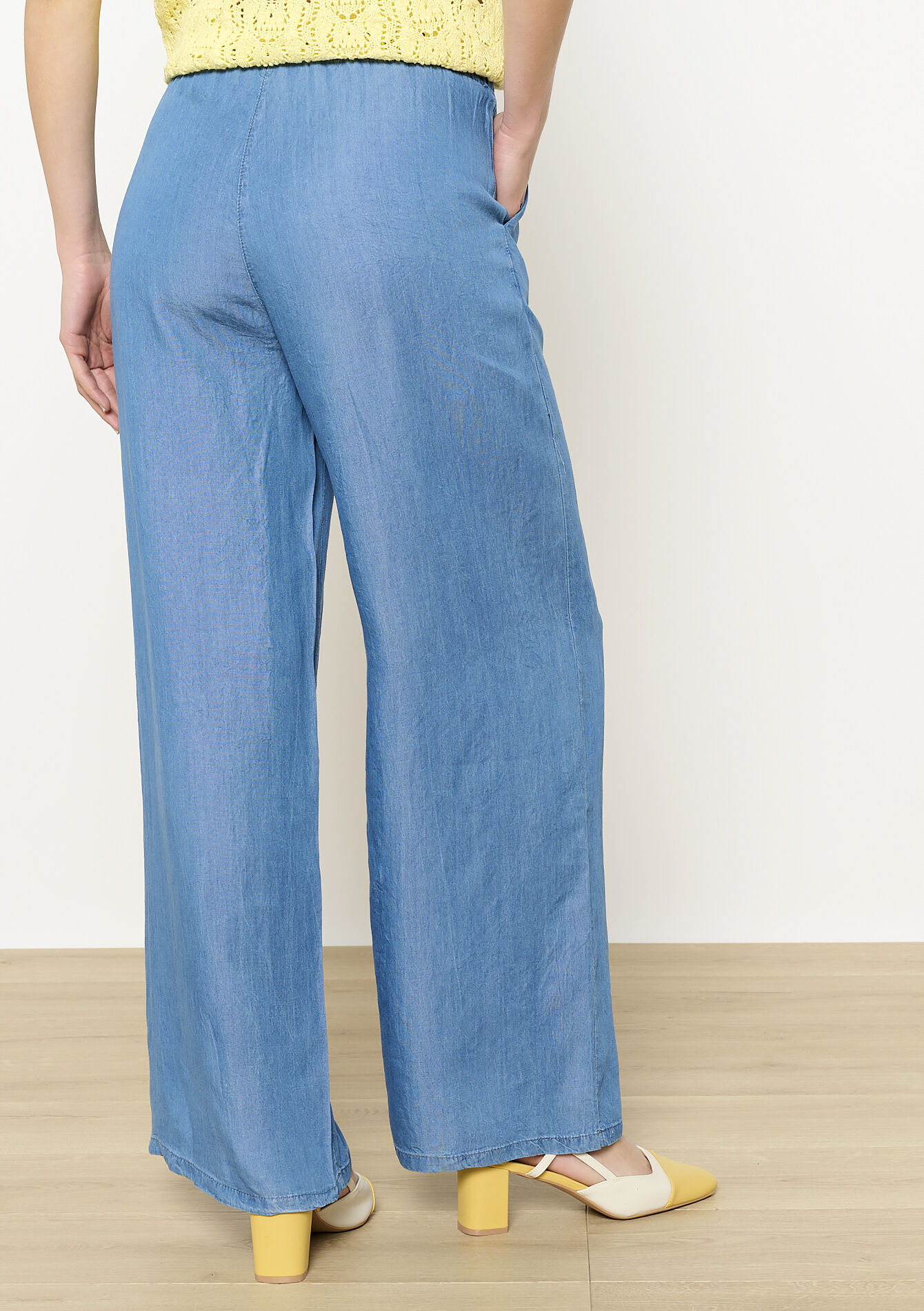 Losvallende Tencel broek - MEDIUM BLUE - 06600978_0500