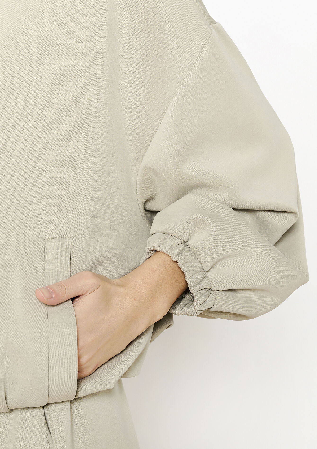 Oversized sweatshirt jacket - LT BEIGE - 15100335_2527