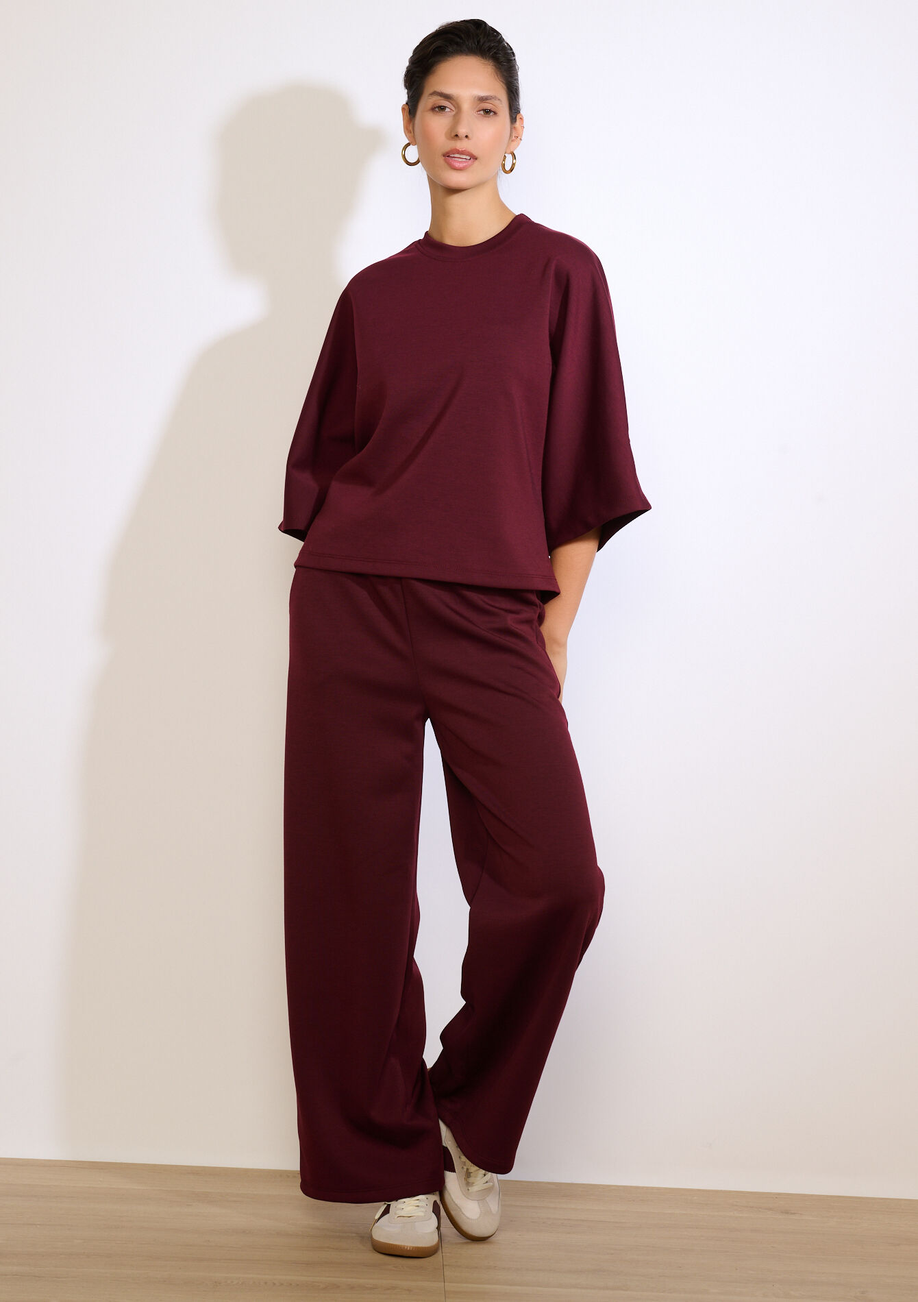 Sweater met wijde mouwen, Sweater met wijde mouwen - BORDEAUX WINE - 03001814_5514