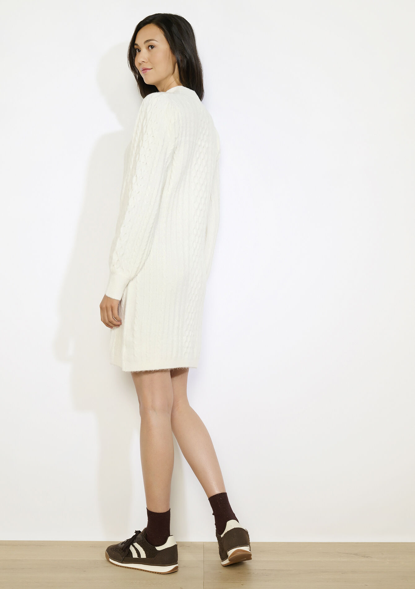 Robe pull torsadée, Robe pull torsadée - VANILLA WHITE - 08104056_1013