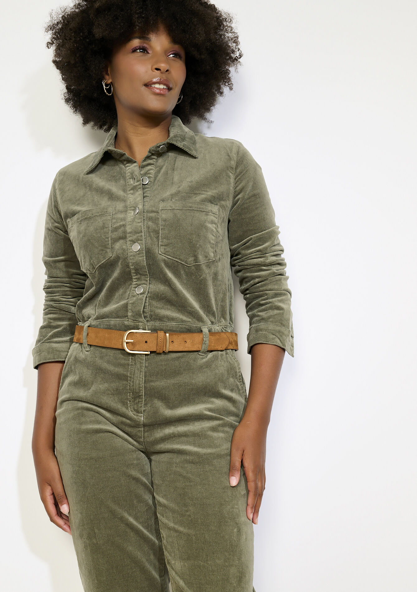 Ceinture suédine boucle dorée, Ceinture suédine boucle dorée - CAMEL CINNAMON - 14001900_3835