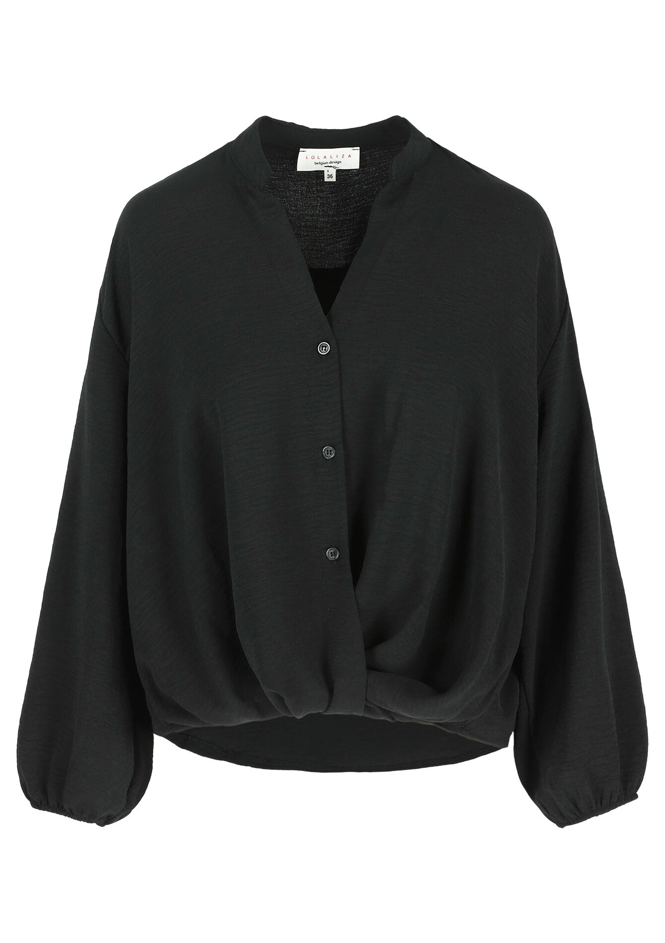 Hemd met tunesische kraag - BLACK - 05702643_1119