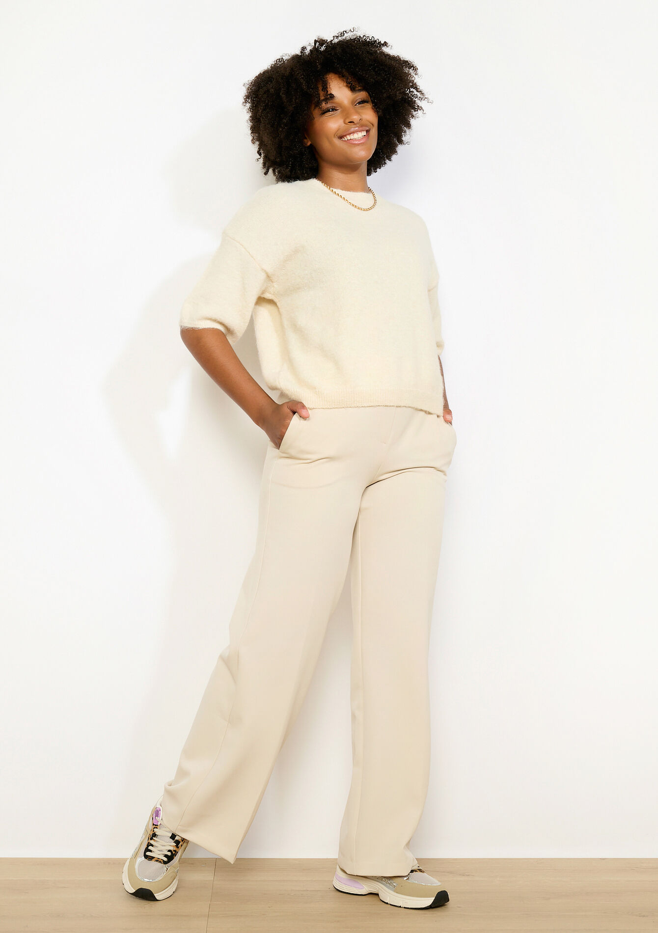 Rechte tailleurbroek, , back