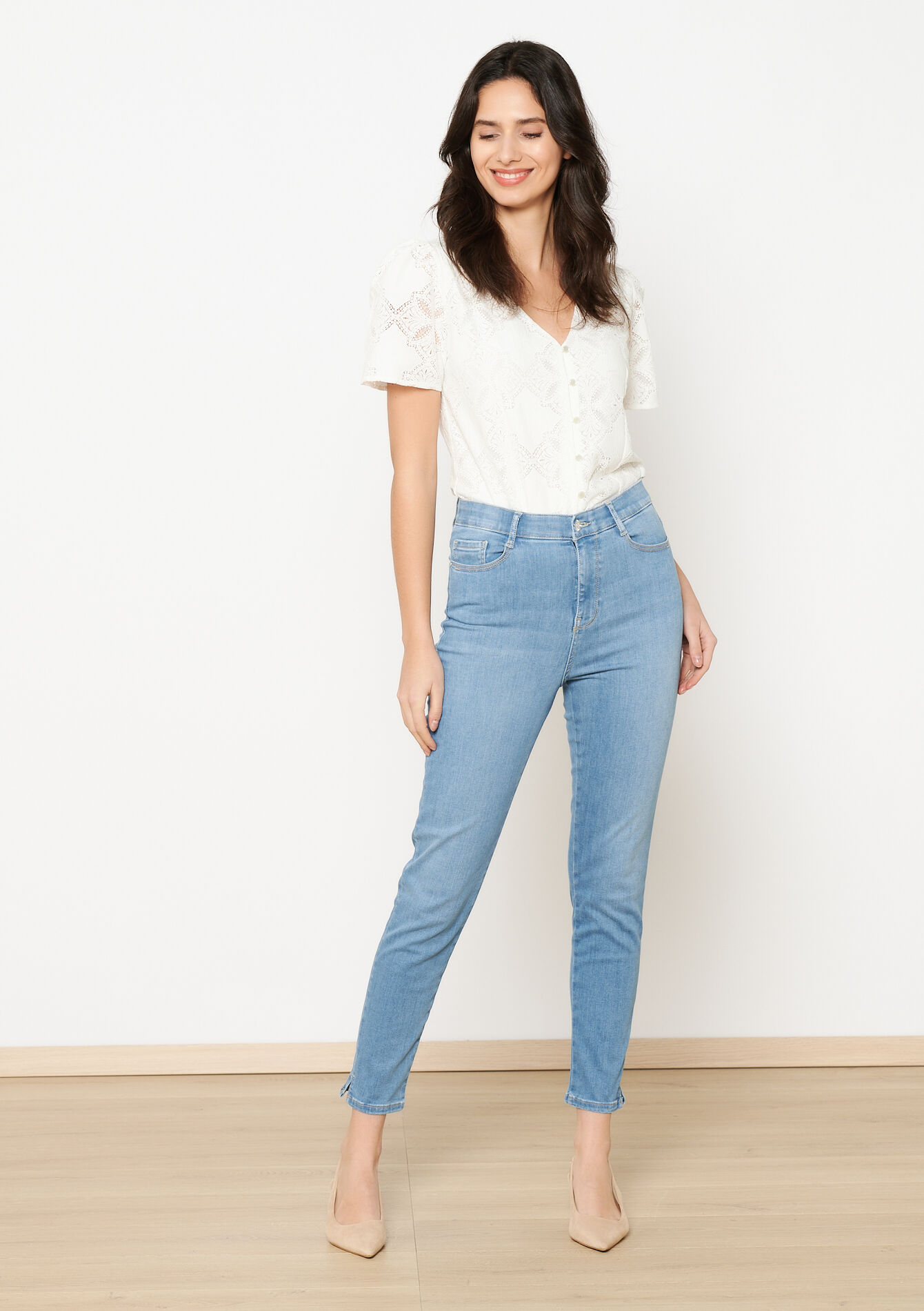 Multiple size slimfit jeans - BLUE BLEACHED - 22000578_0502