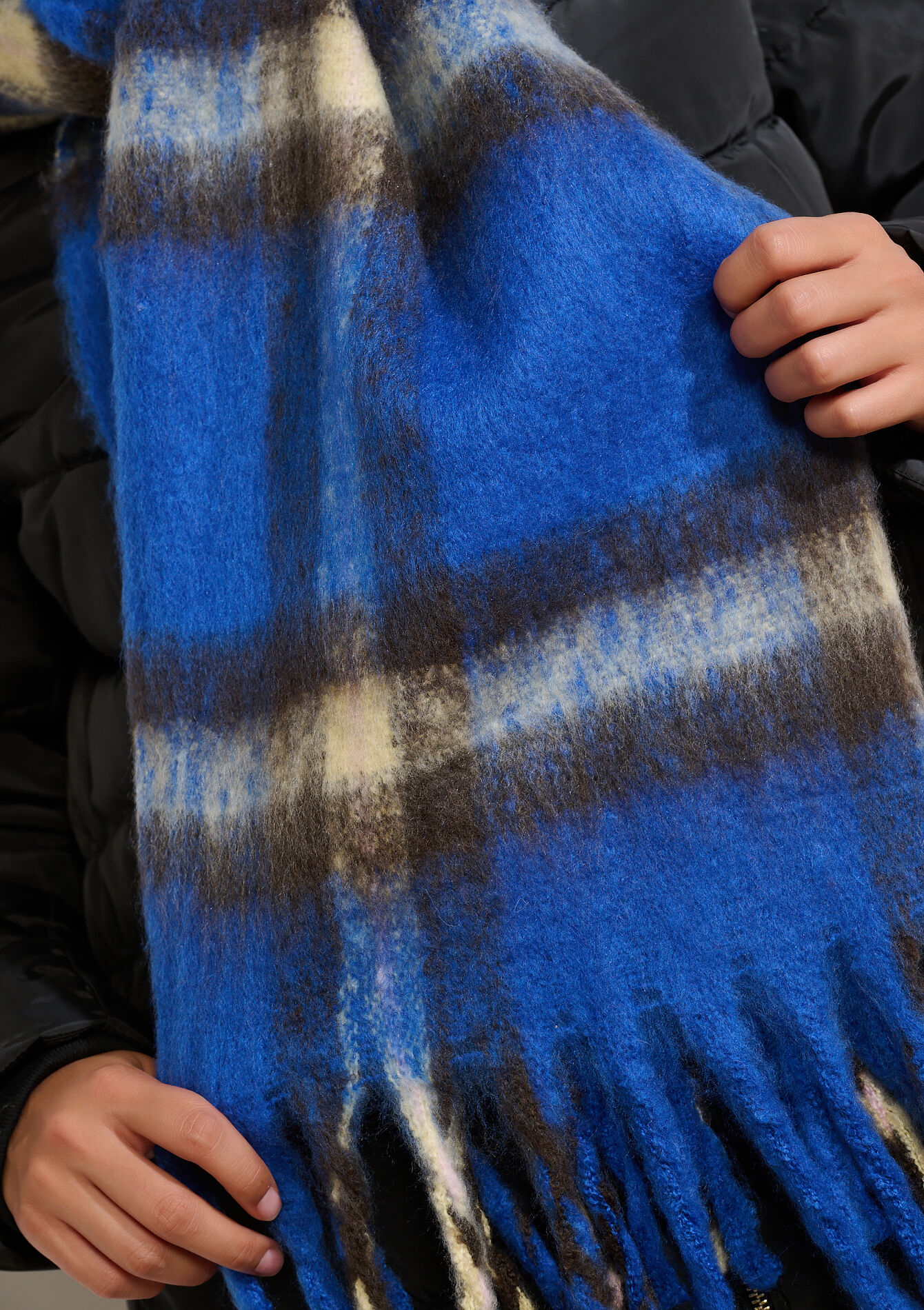 Extra grote ruitensjaal, Extra grote ruitensjaal - ELECTRIC BLUE - 17101399_1619