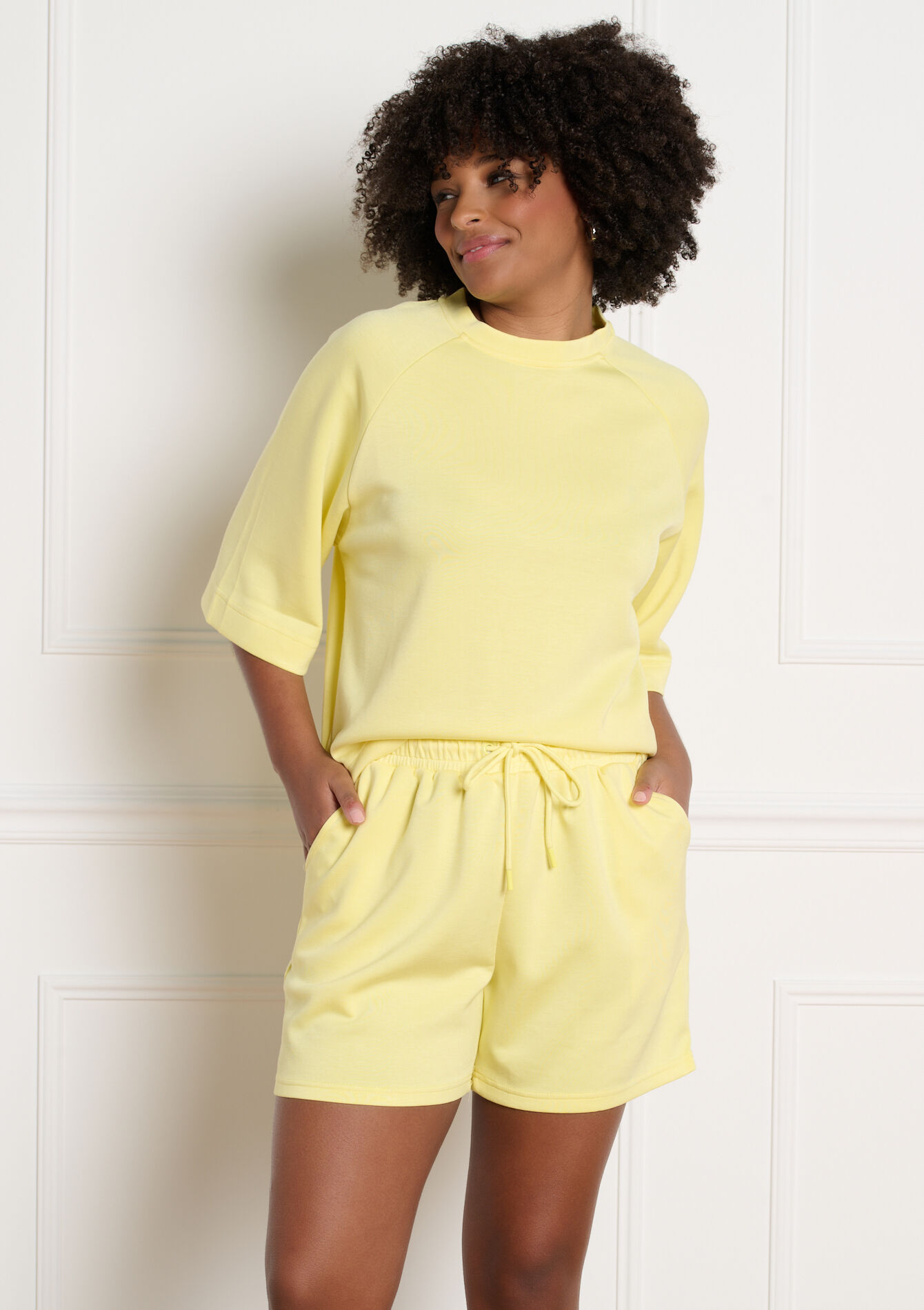 Sweat ample manches 3/4 - YELLOW PASTEL - 15100411_5004