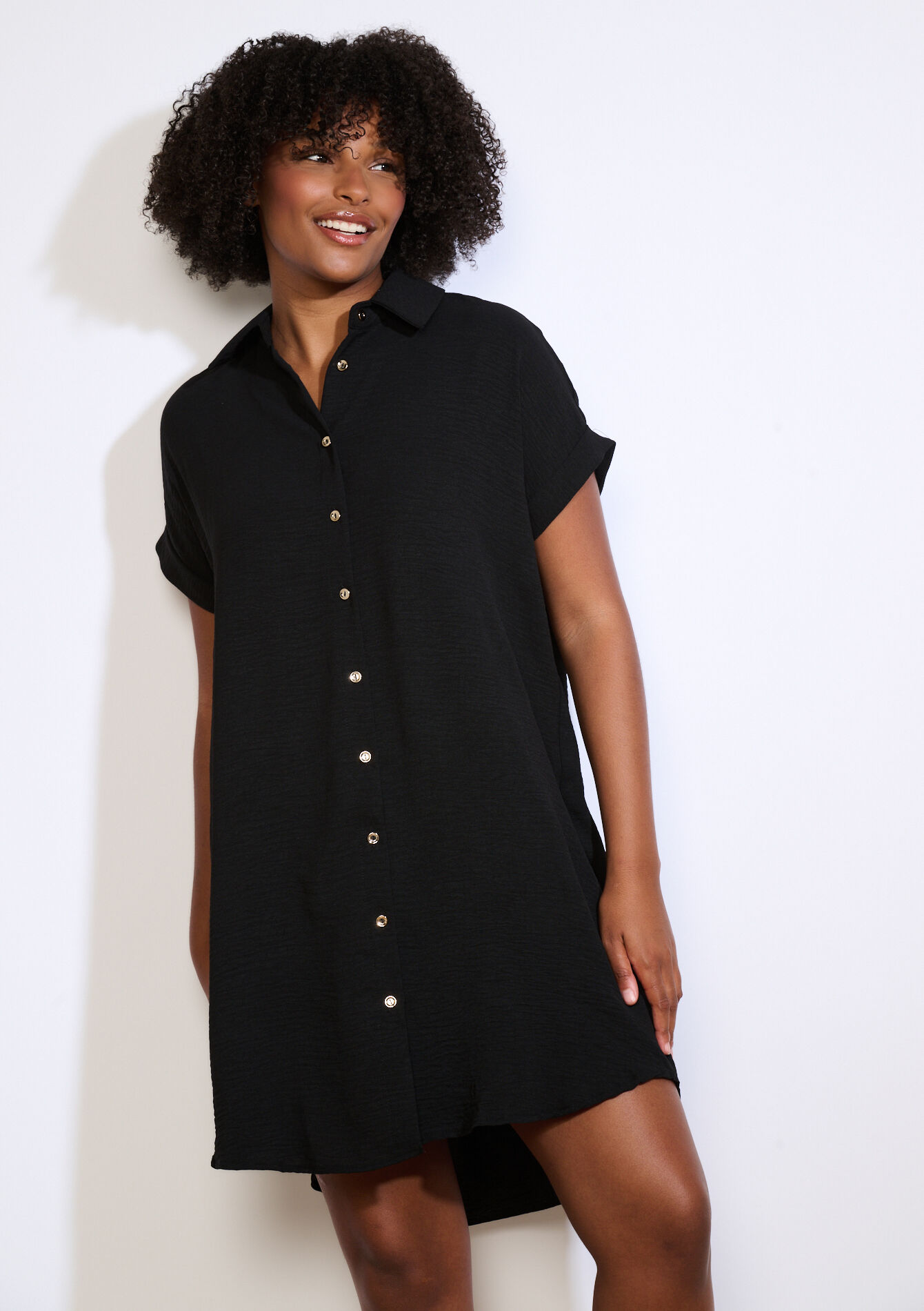 Korte overhemdjurk, Korte overhemdjurk - BLACK - 08104244_1119