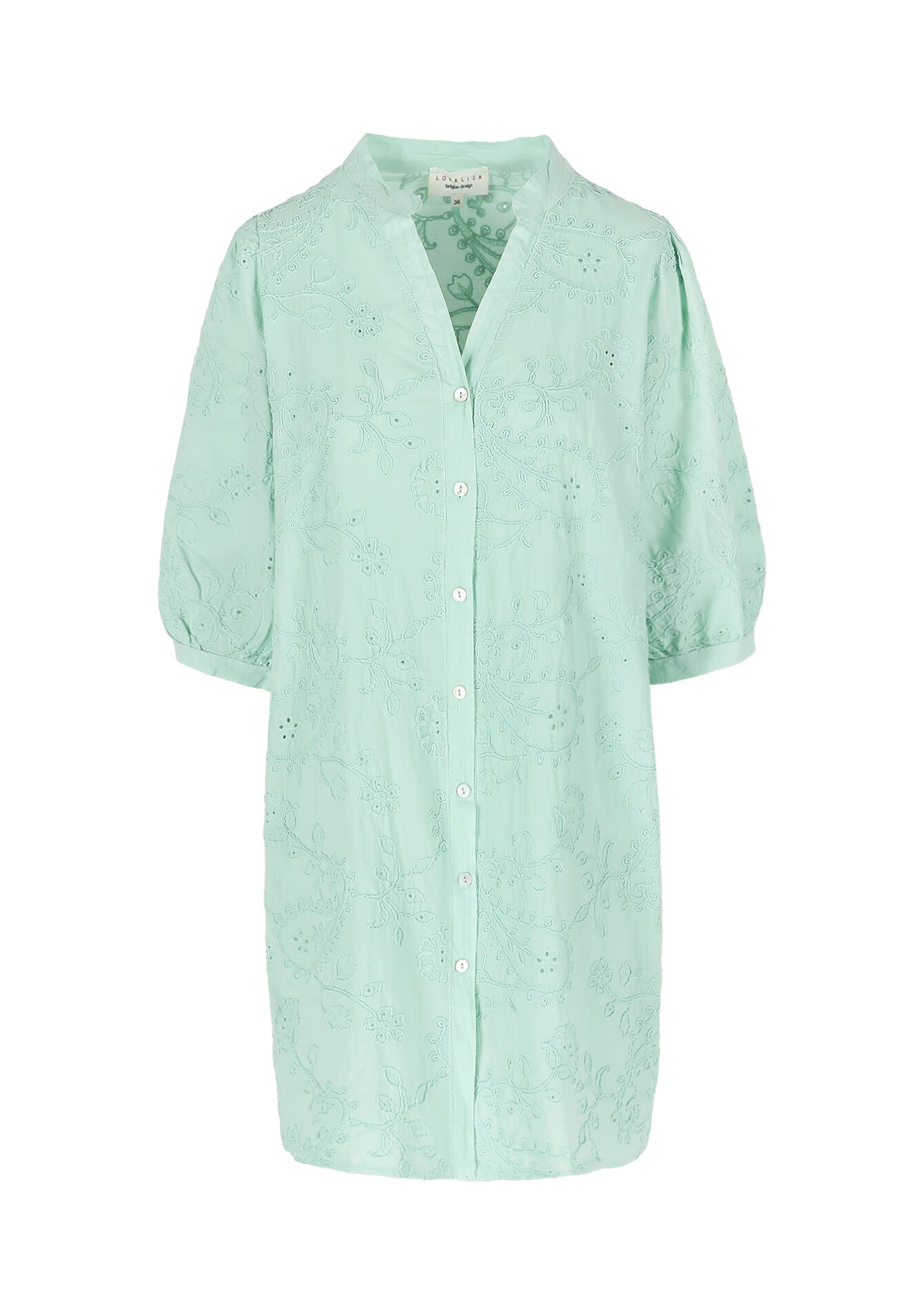 Geborduurde boho-jurk - MINT GREEN - 08104040_1723
