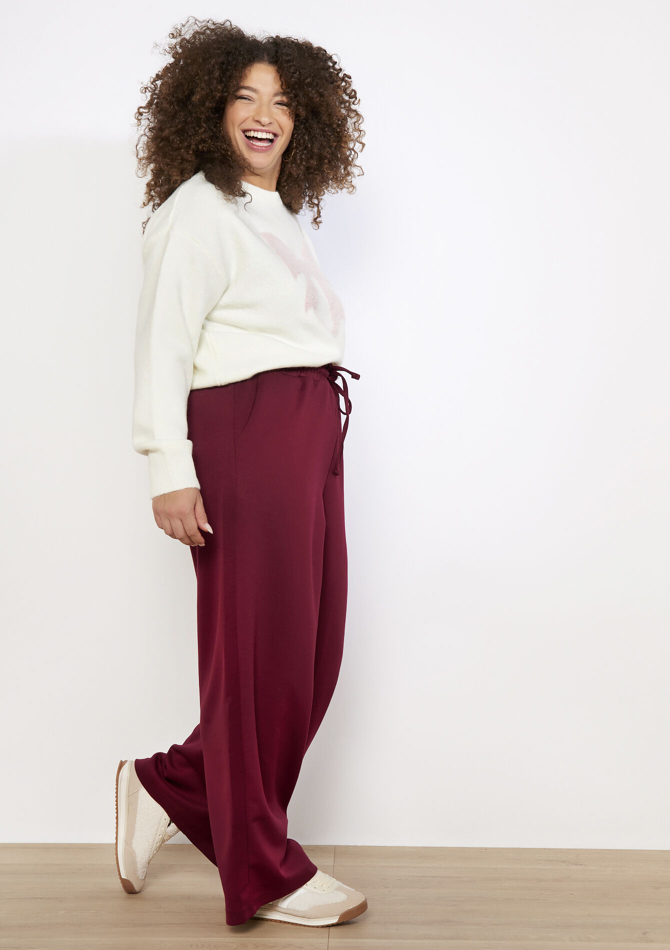 Losvallende relaxbroek, Losvallende relaxbroek - AUBERGINE - 15100401_1537