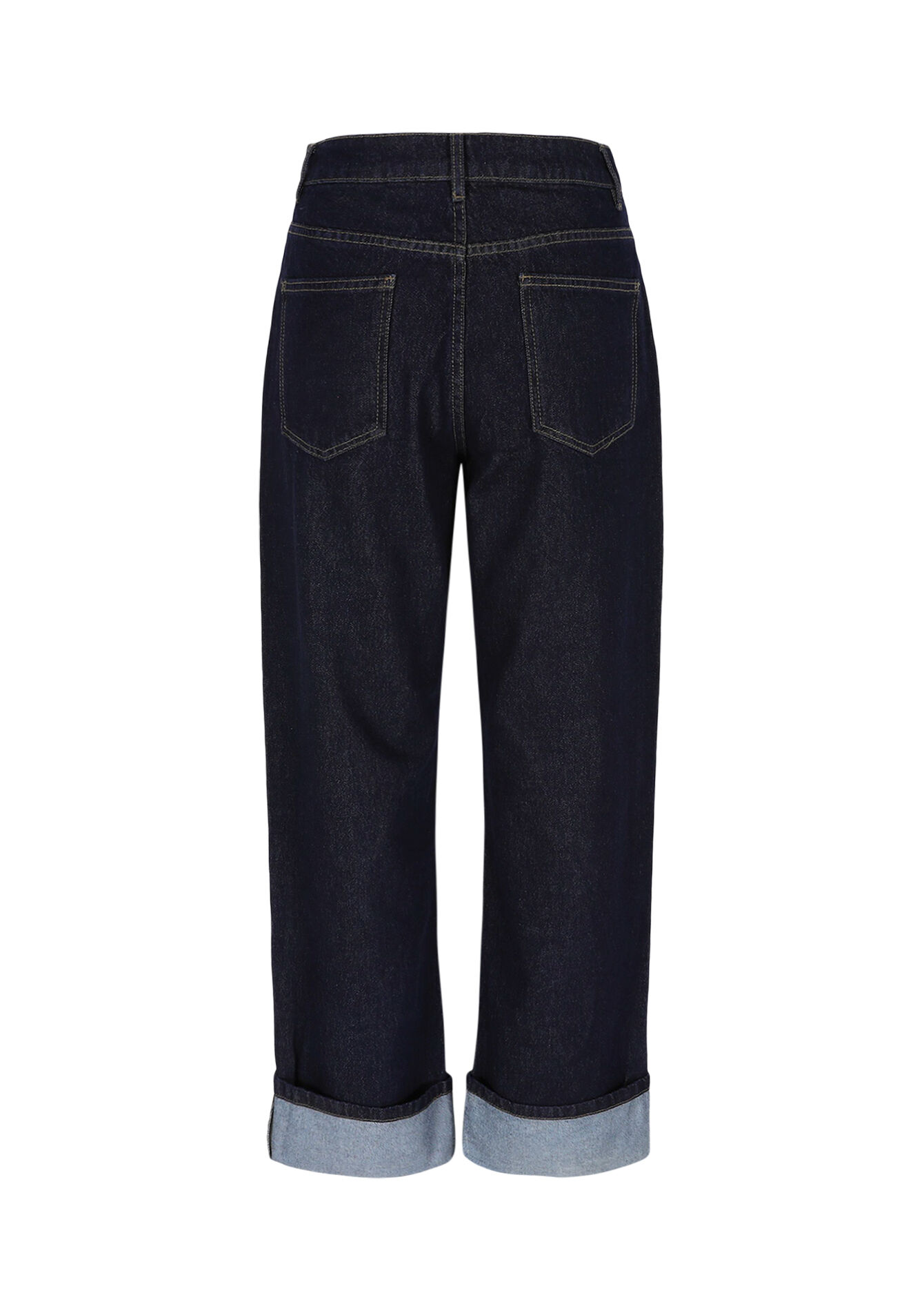 Jeans met hoge taille - DARK BLUE - 22000623_0501