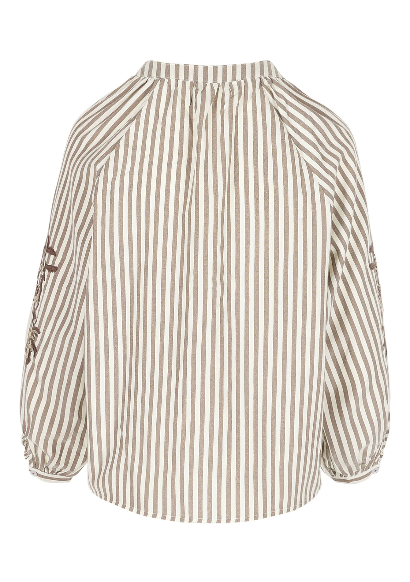 Gestreepte blouse met borduurwerk, Gestreepte blouse met borduurwerk - OFFWHITE - 05702996_1001