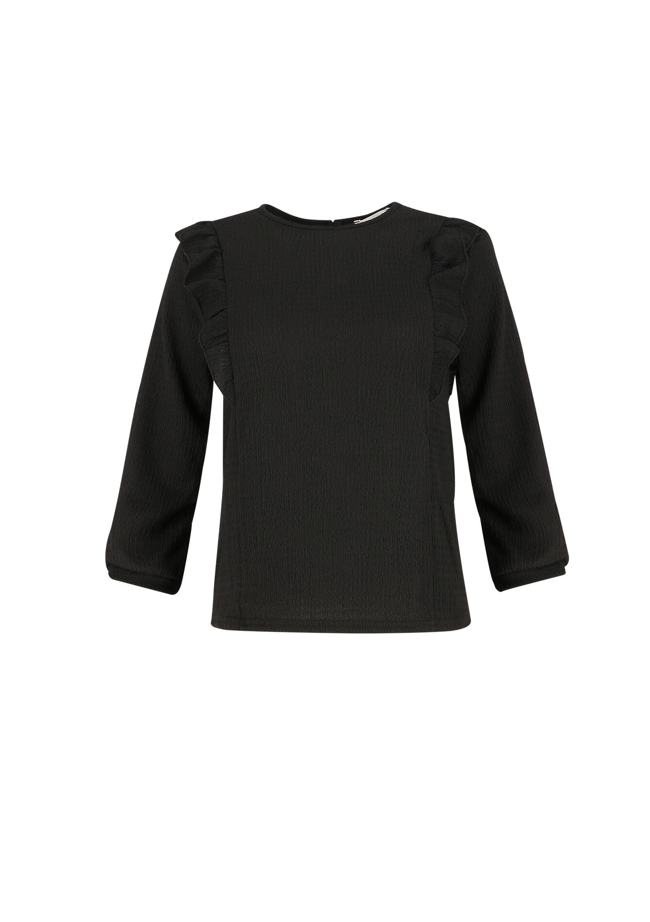 T-shirt with frills - BLACK - 02301478_1119