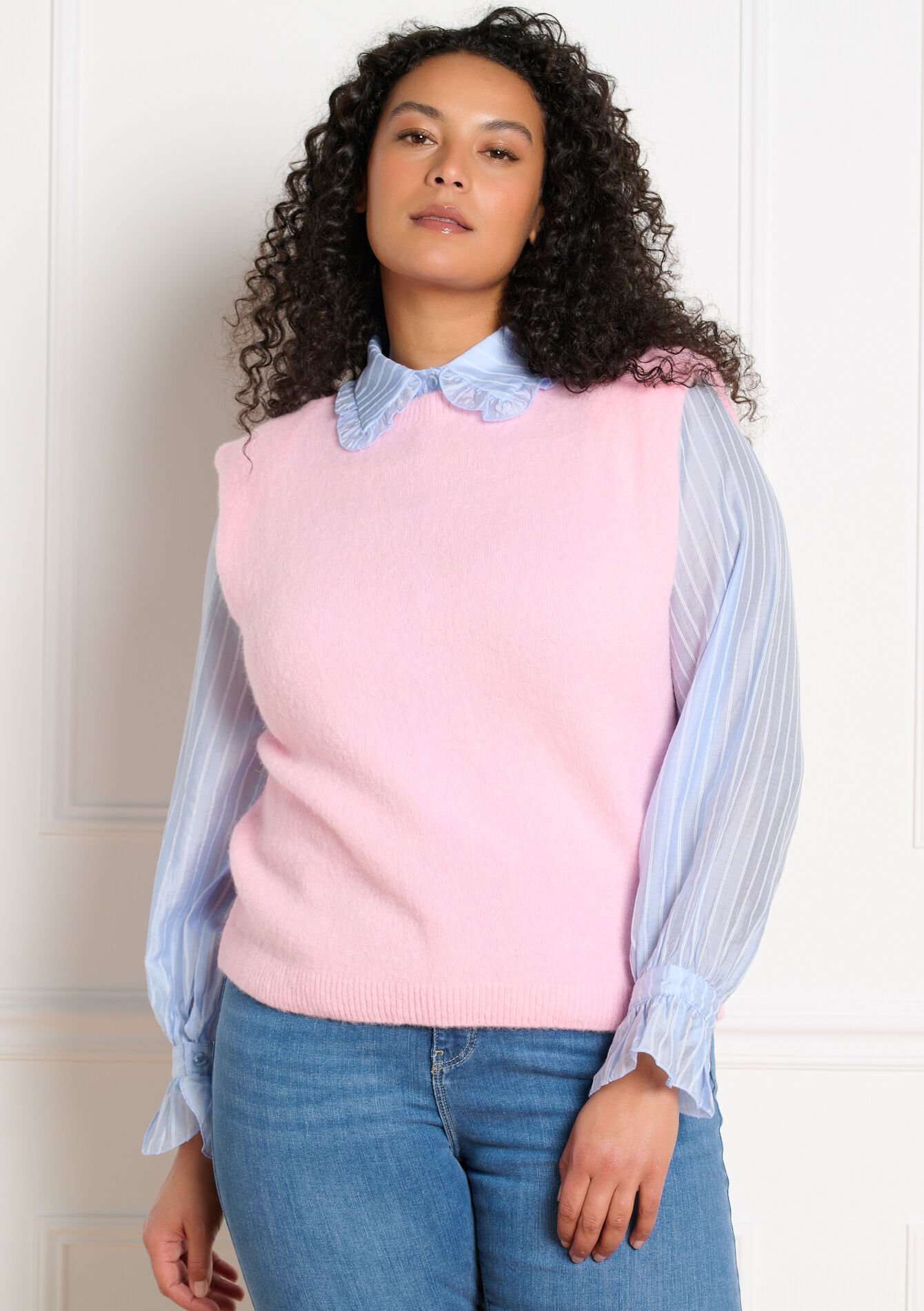 Pull sans manches en maille - PINK BUBBLEGUM - 04007258_1477