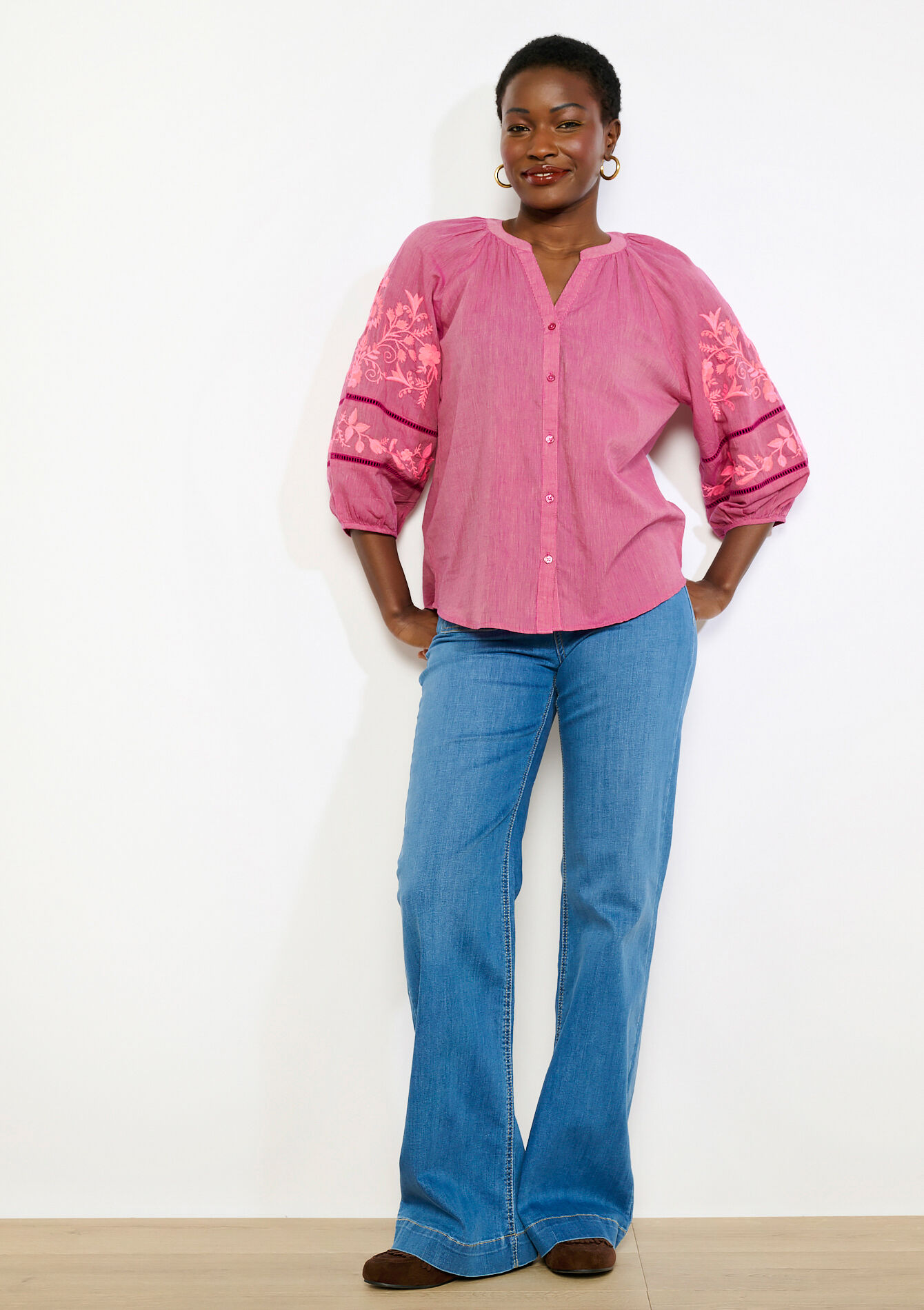 Chemise brodée romantique - VIOLINE - 05702949_2576