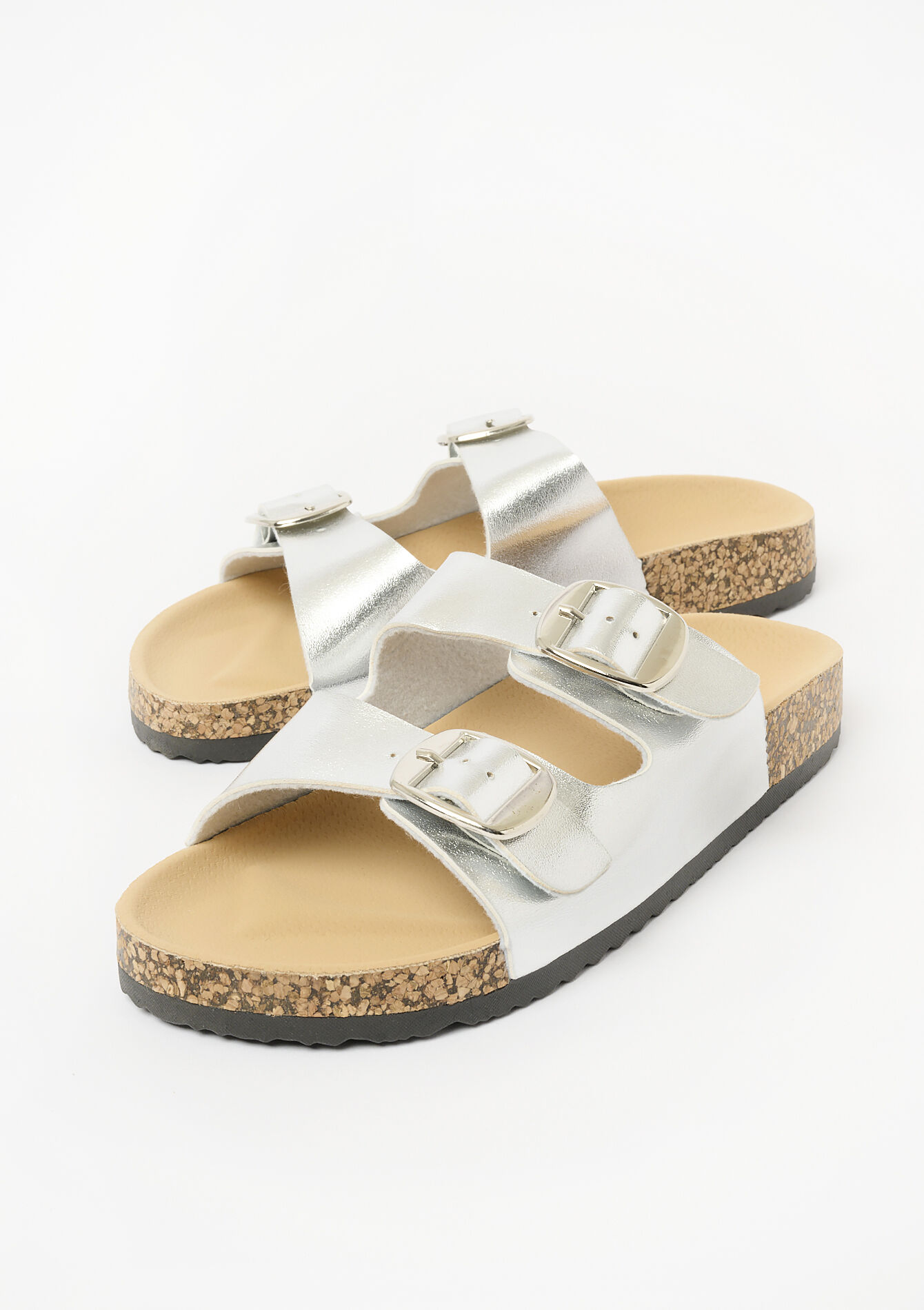 Sandals with buckle, Sandals with buckle - SILVER - 13000748_1059