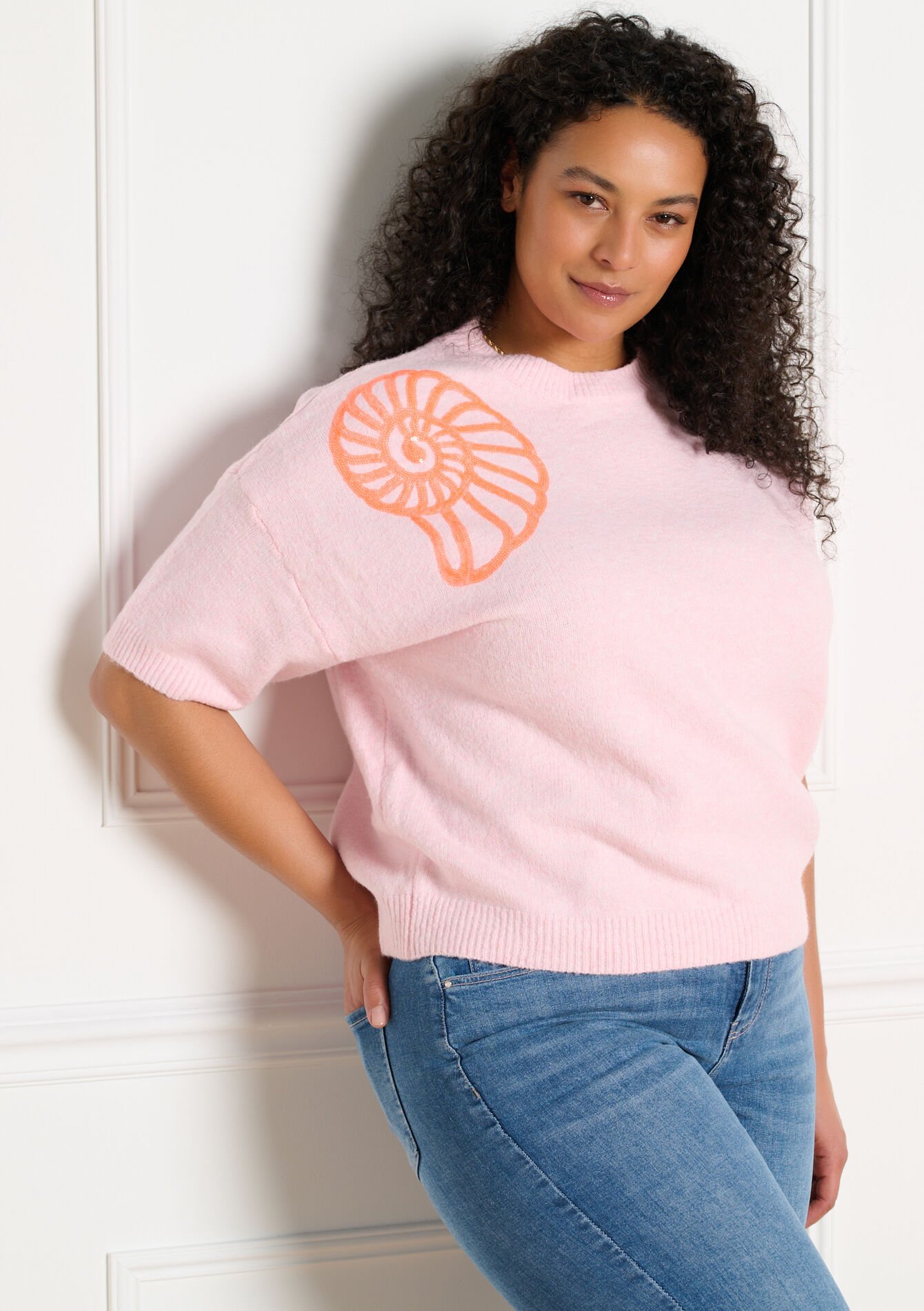 Trui met pailletten schelp, Trui met pailletten schelp, , back