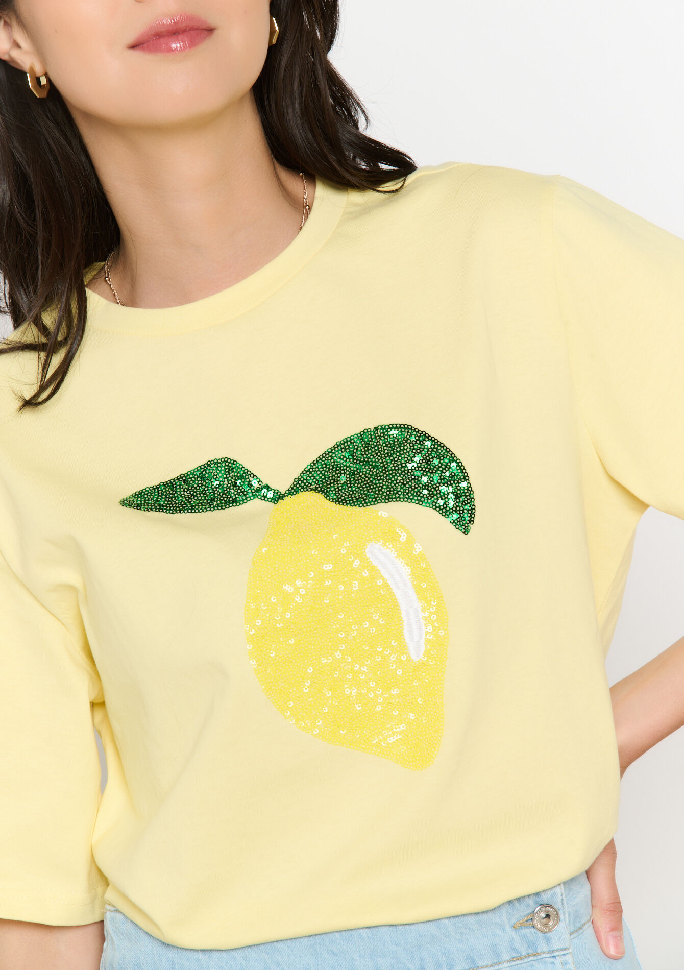 T-shirt met citroenprint, T-shirt met citroenprint - YELLOW SUN - 02301814_5007