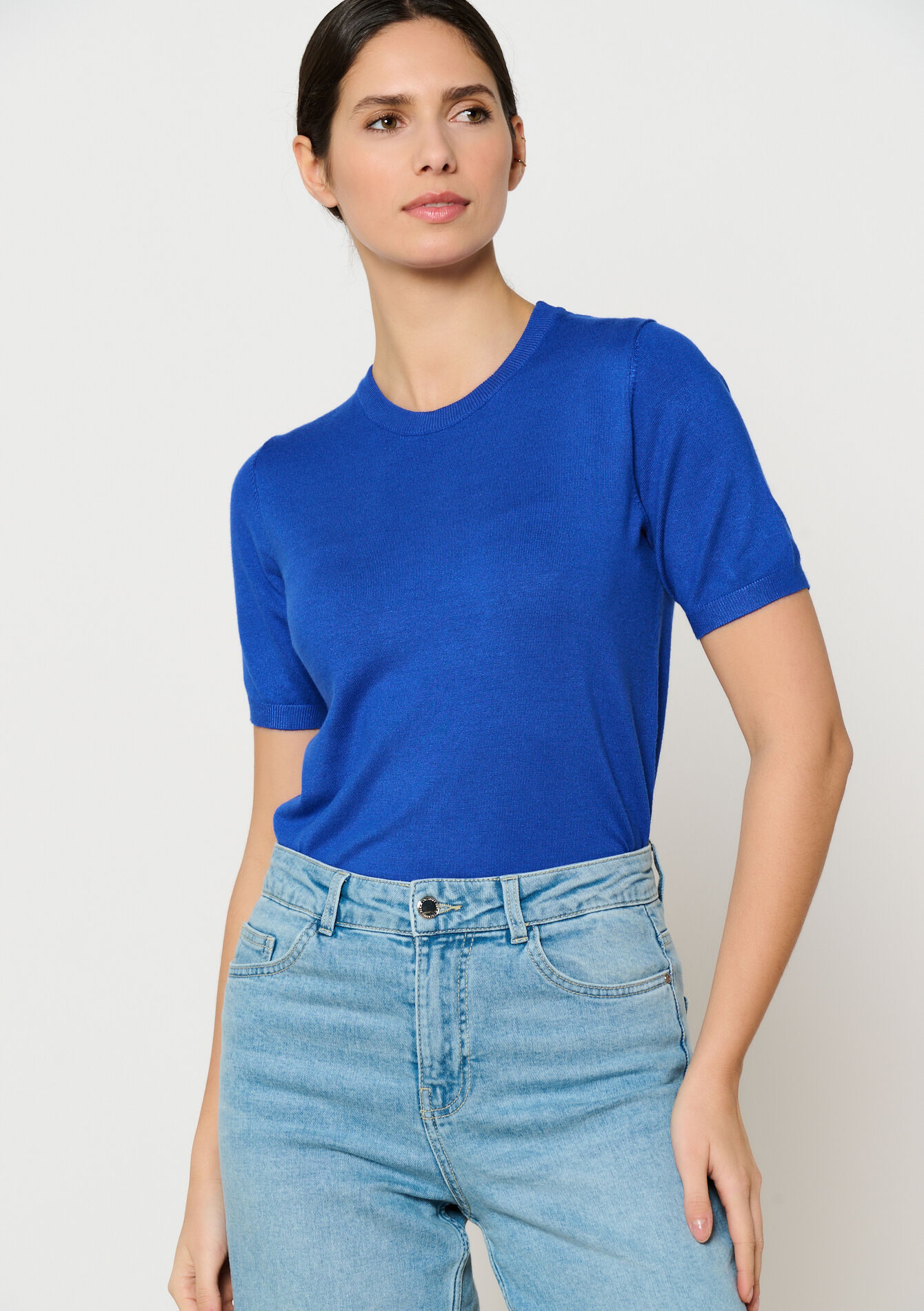 Trui met korte mouwen, Trui met korte mouwen - ELECTRIC BLUE - 04006653_1619