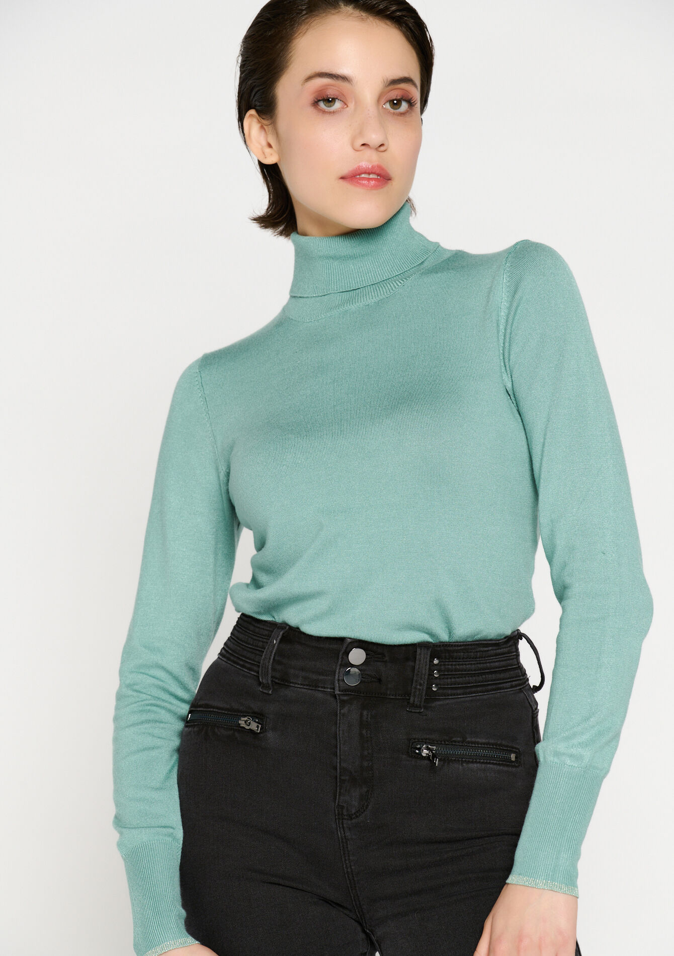 Plain turtleneck - MINT GREEN - 1070113